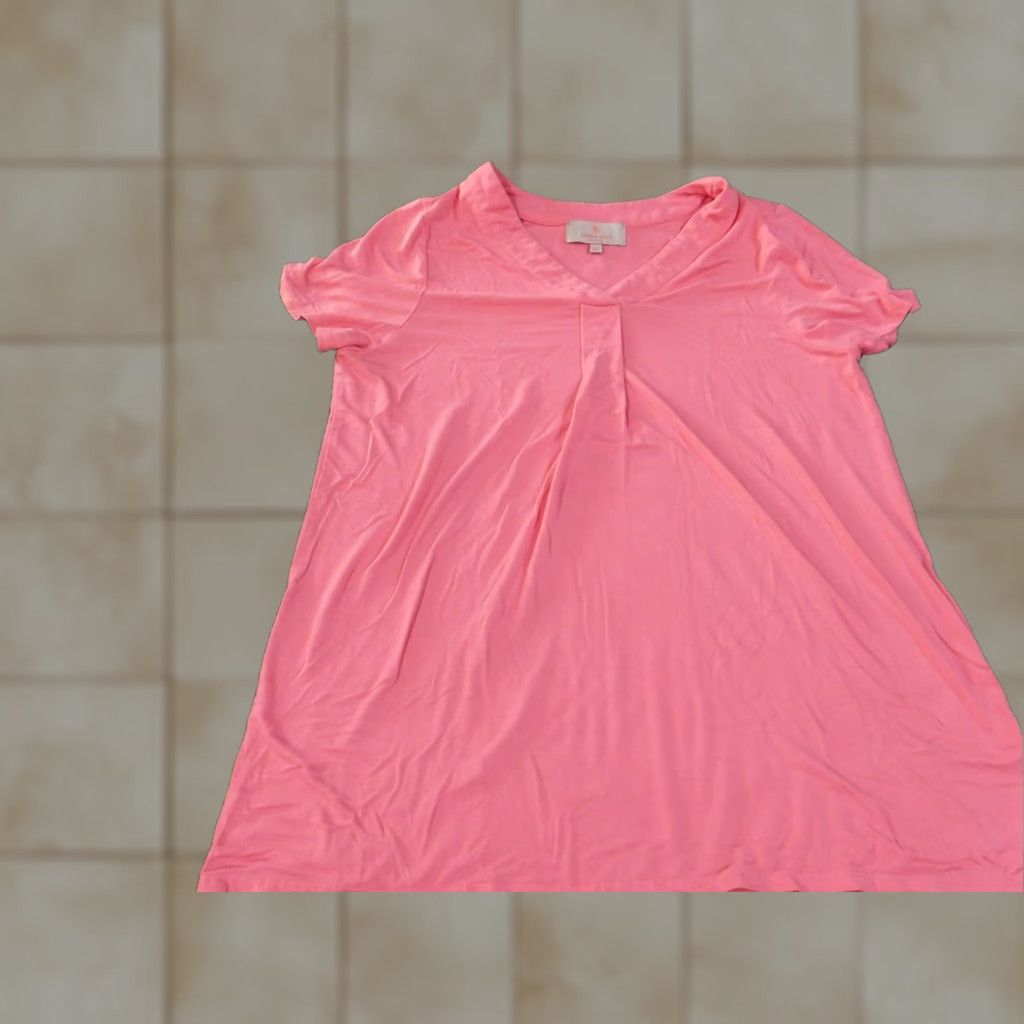 Vintage Laurie Felt Pink V-Neck Pullover Blouse Womens Size 12 Rayon Stretch Casual Short Sleeve Classic 12 Size XL / US 12-14 / IT 48-50 - 1 Thumbnail