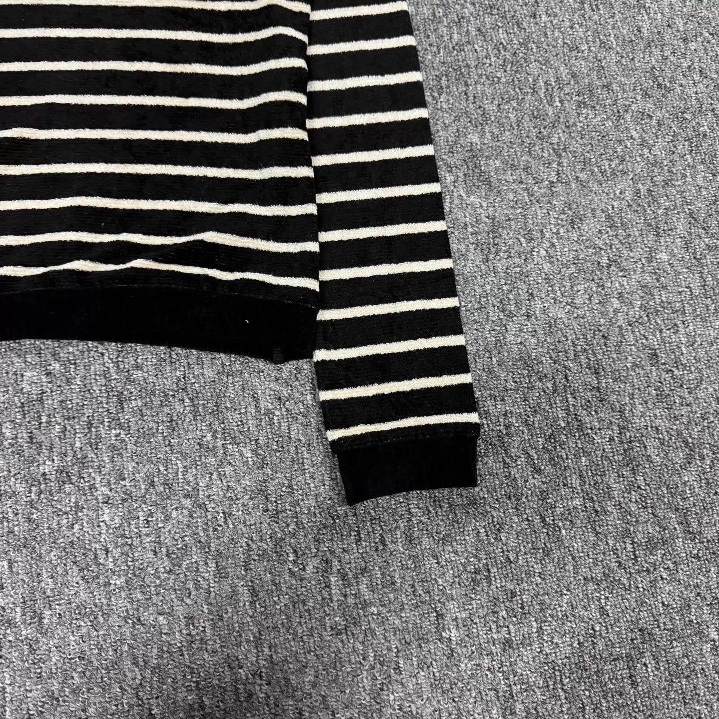 Saint Laurent Paris SLP black white striped chest logo knit M 99 new Size M / US 6-8 / IT 42-44 - 5 Thumbnail