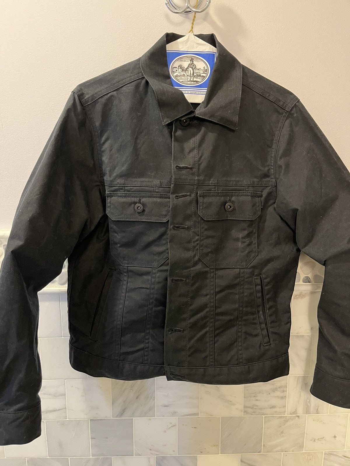 Image of Rogue Territory X Sop Black Waxed Cruiser Jacket, Men's (Size Small)