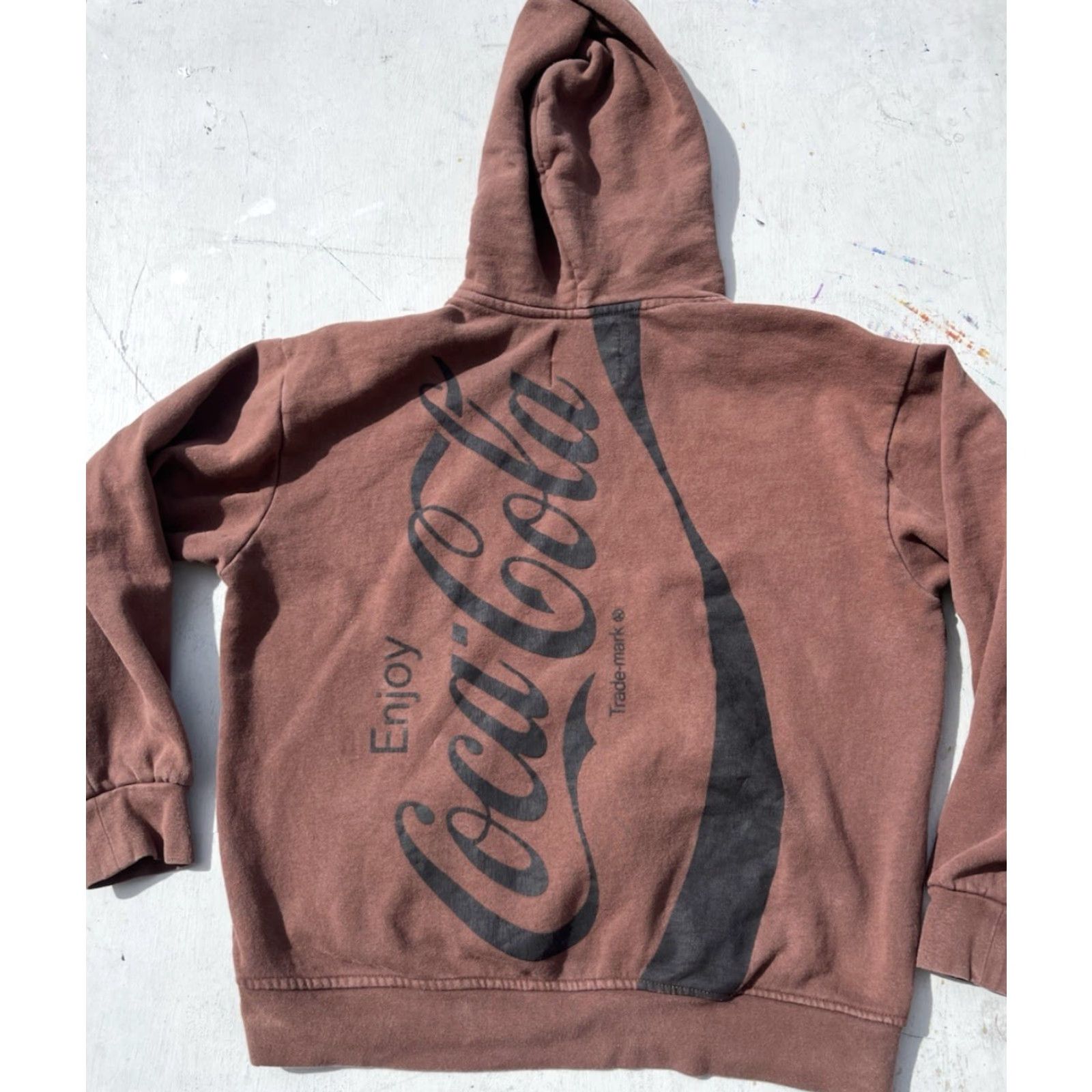 Pacsun PacSun Men's Coca Cola Hoodie Brown M Spell-Out Enjoy Soda Iconic Mens Size US M / EU 48-50 / 2 - 2 Thumbnail
