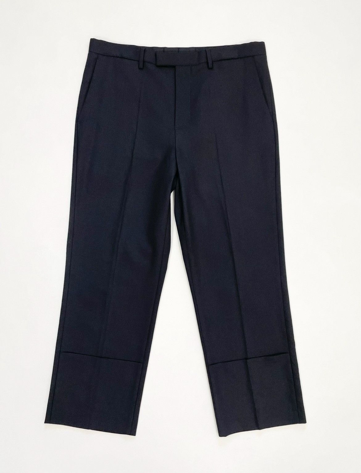 Raf Simons S/S 19 Black Wool Pants With ‘Double Hem’ Size US 36 / EU 52 - 1 Thumbnail