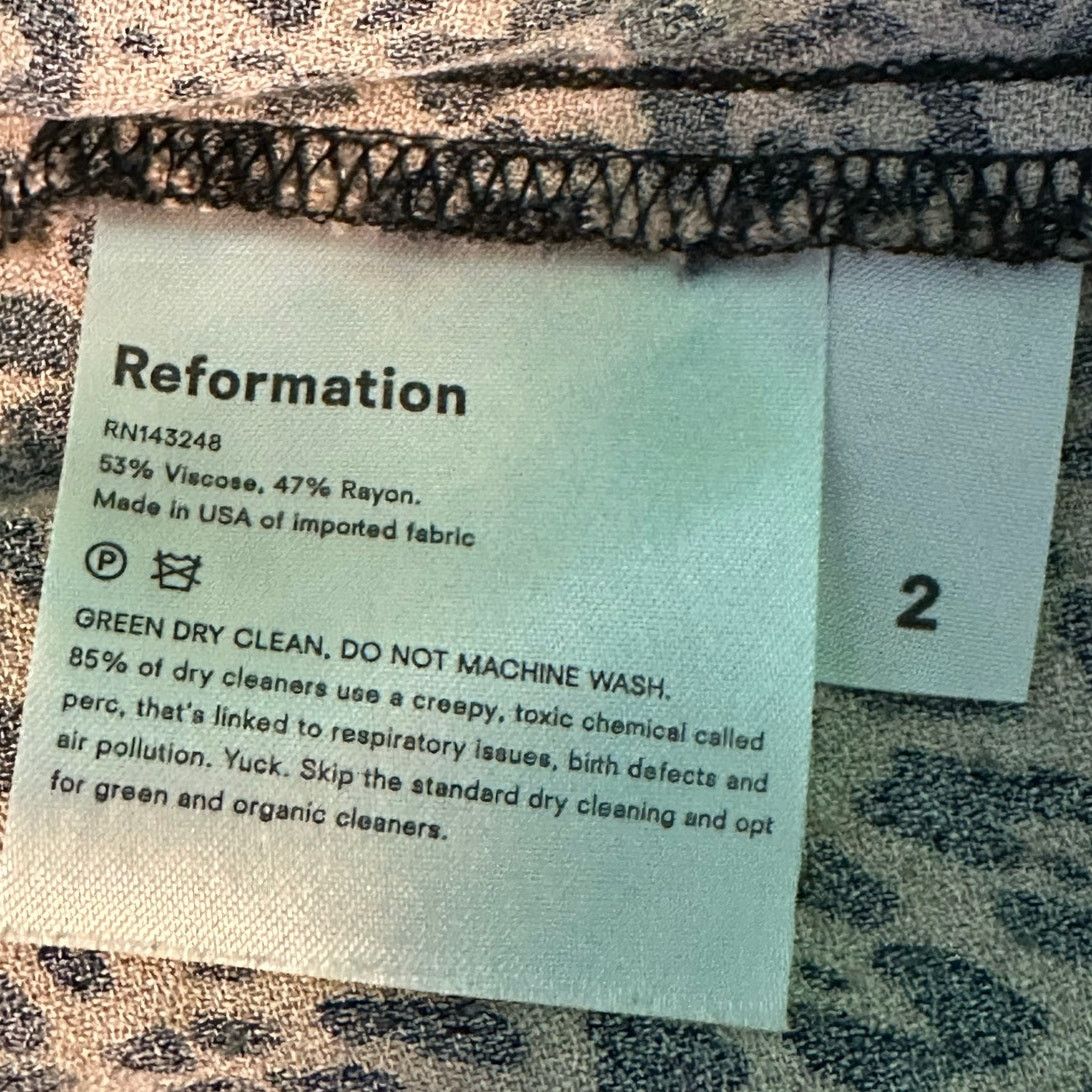 Reformation Reformation Lena Leopard Print Mini Dress size 2 Size XS / US 0-2 / IT 36-38 - 4 Thumbnail