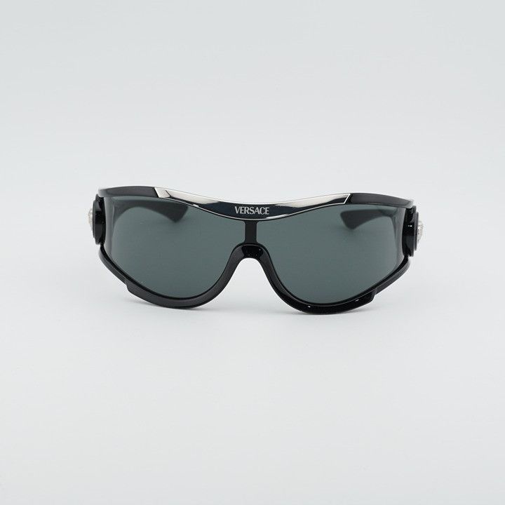Versace Versace VE4475 GB1/87 Sunglasses Black Shield Frame Size ONE SIZE - 2 Thumbnail