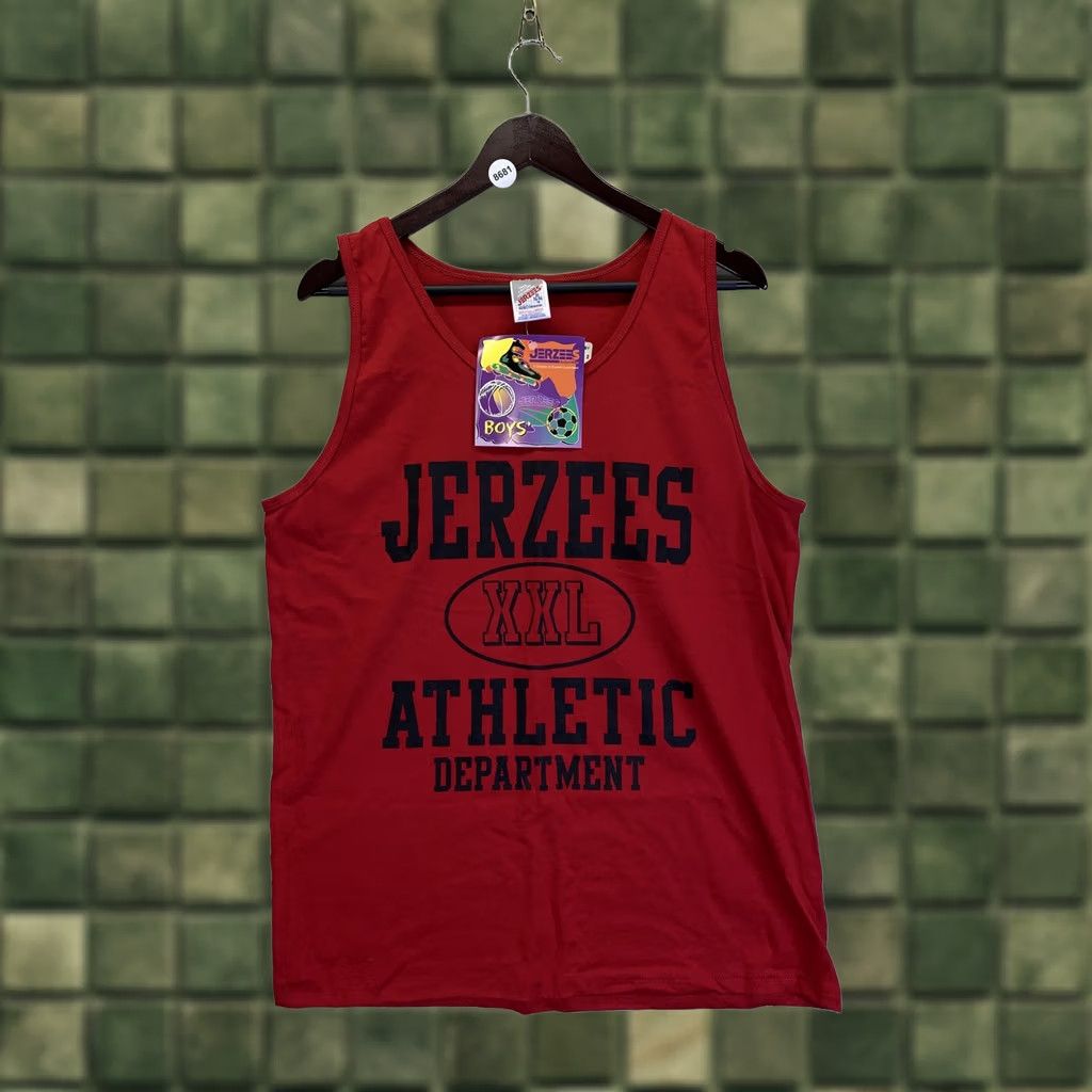 Jerzees VINTAGE Jerzees Tank Top Men XL Red 1990s Deadstock NWT-8681 Graphic Tee Sleeveless Size US XL / EU 56 / 4 - 1 Thumbnail