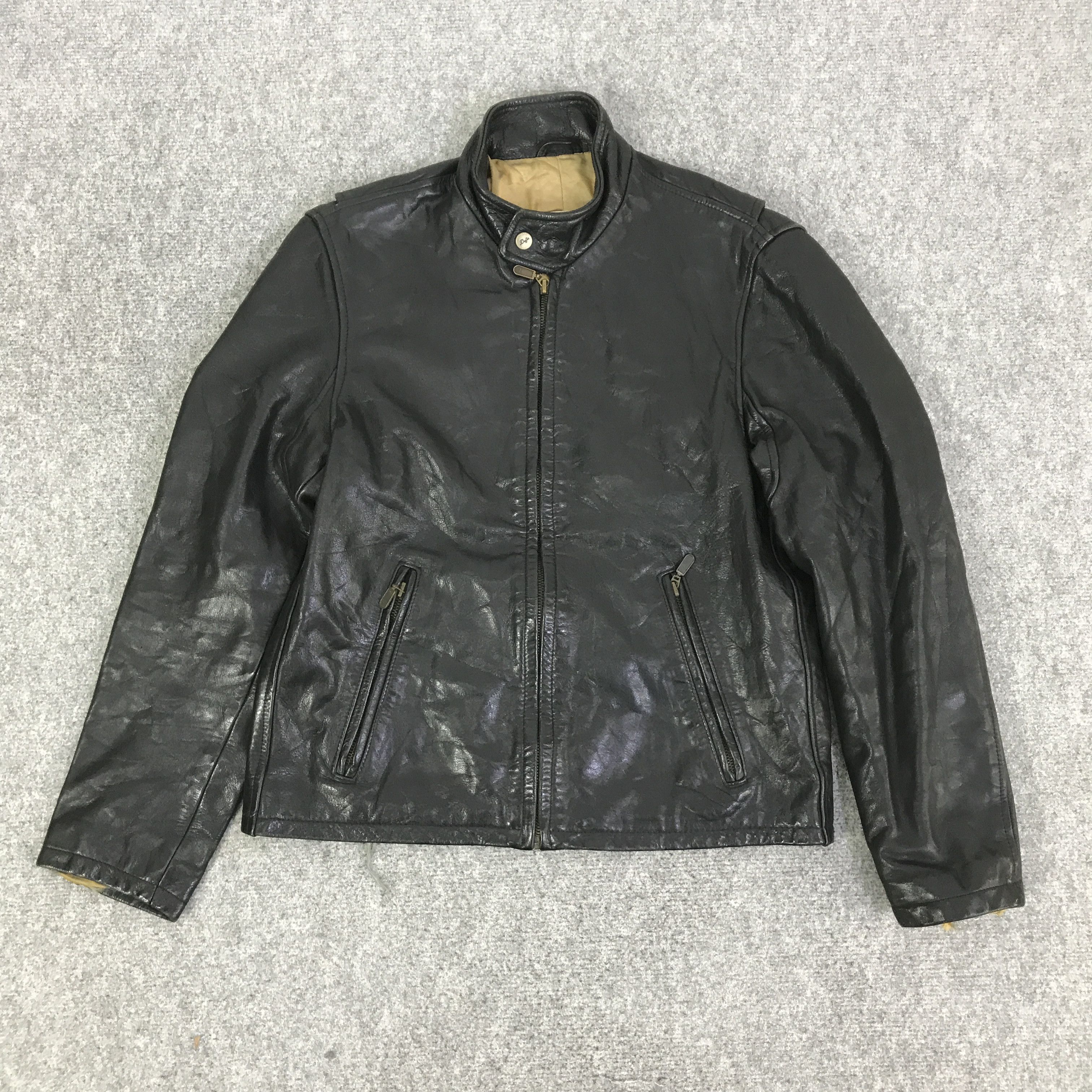 The Duffer of St.George THE DUFFER OF ST.GEORGE BIKER LEATHER JACKET K80B12 Size US M / EU 48-50 / 2 - 1 Thumbnail