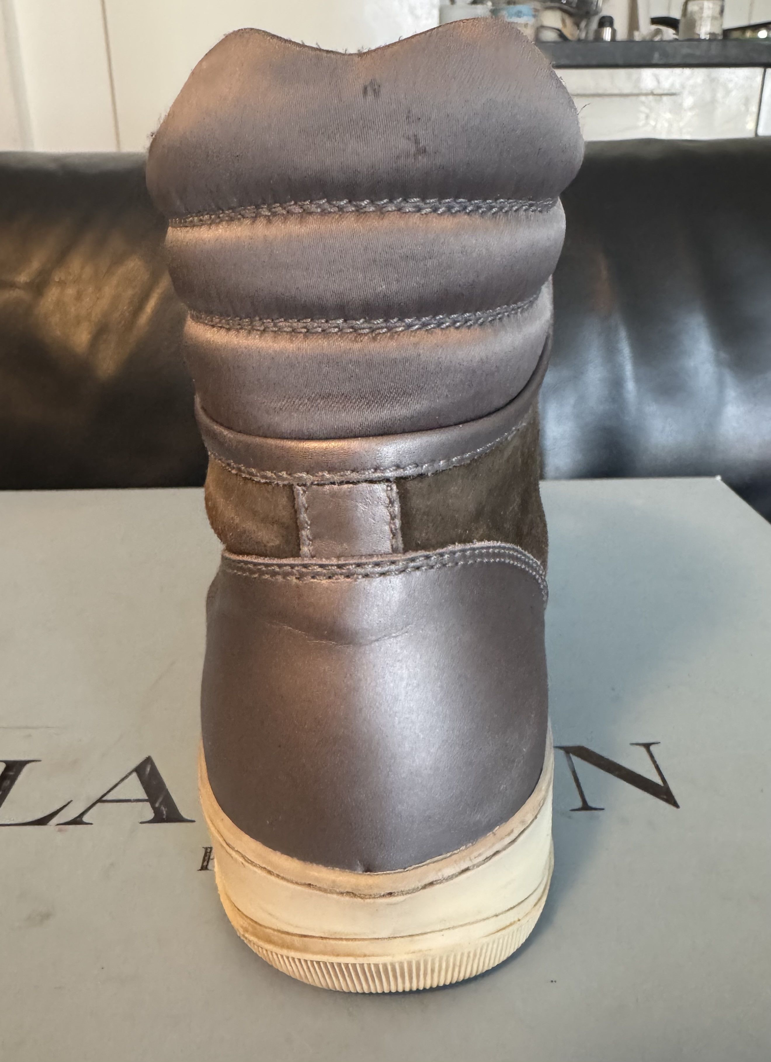 Lanvin Lanvin Tennis Haute Velours/Veau Metalisé High Trainer Size US 7 / EU 40 - 9 Thumbnail