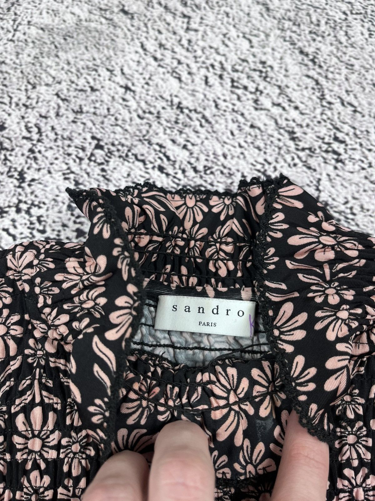 Sandro Vintage Sandro Stretch Floral Turtleneck Blouse Top Size M / US 6-8 / IT 42-44 - 7 Thumbnail