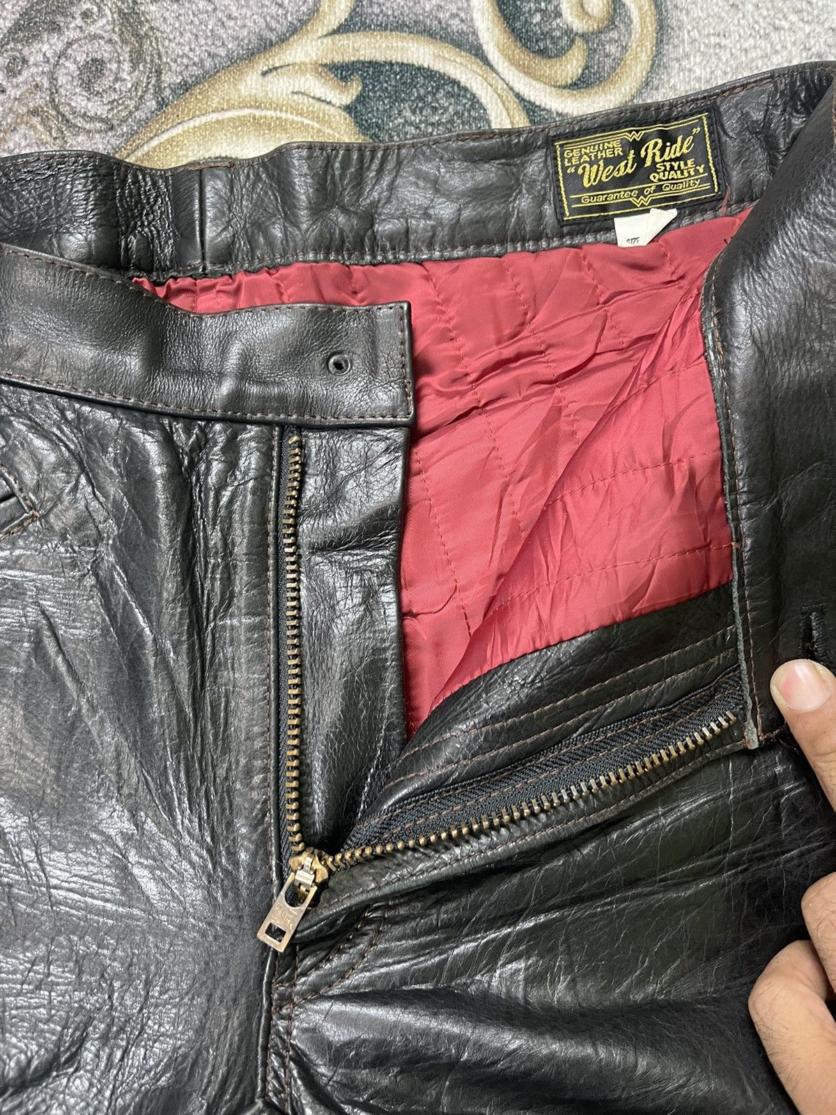 DuPont × WEST RIDE West Ride Dupont Buffalo Leather Racing Motorcycle Size US 31 - 6 Thumbnail