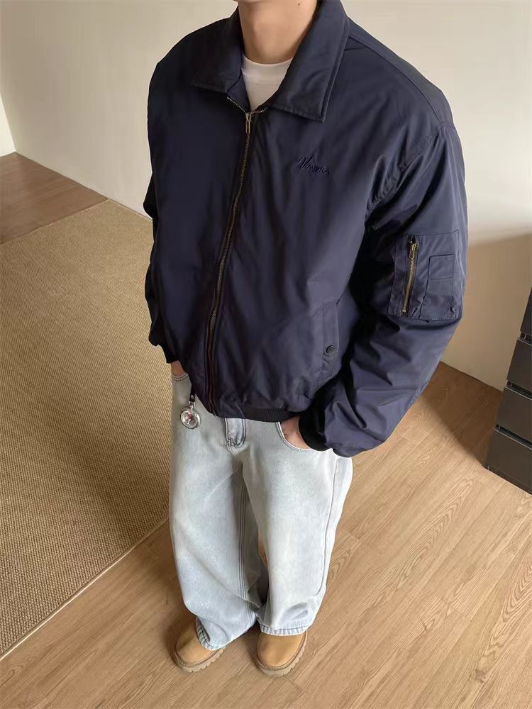 Japanese Brand × Vintage Vintage navy blue flight jacket short jacket Size US M / EU 48-50 / 2 - 3 Thumbnail