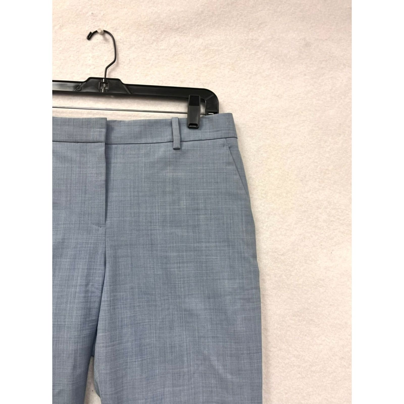 Theory Theory Wool-Blend Trousers Womens 6 Gray Dress Pants Pockets Front Back Zip Fly Button Closure Straight-Leg Tailored Like New Size 28" / US 6 / IT 42 - 5 Thumbnail