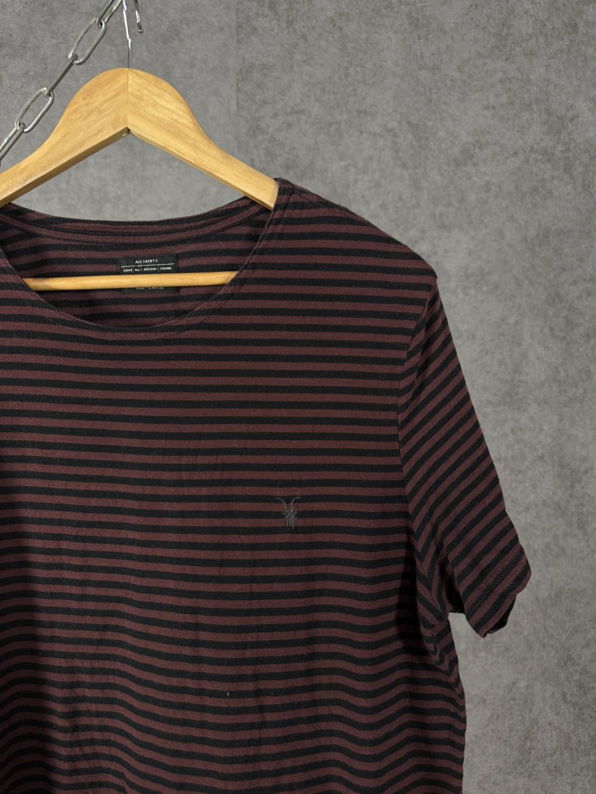 Allsaints Allsaints vintage designer logo striped tee Size US L / EU 52-54 / 3 - 2 Thumbnail