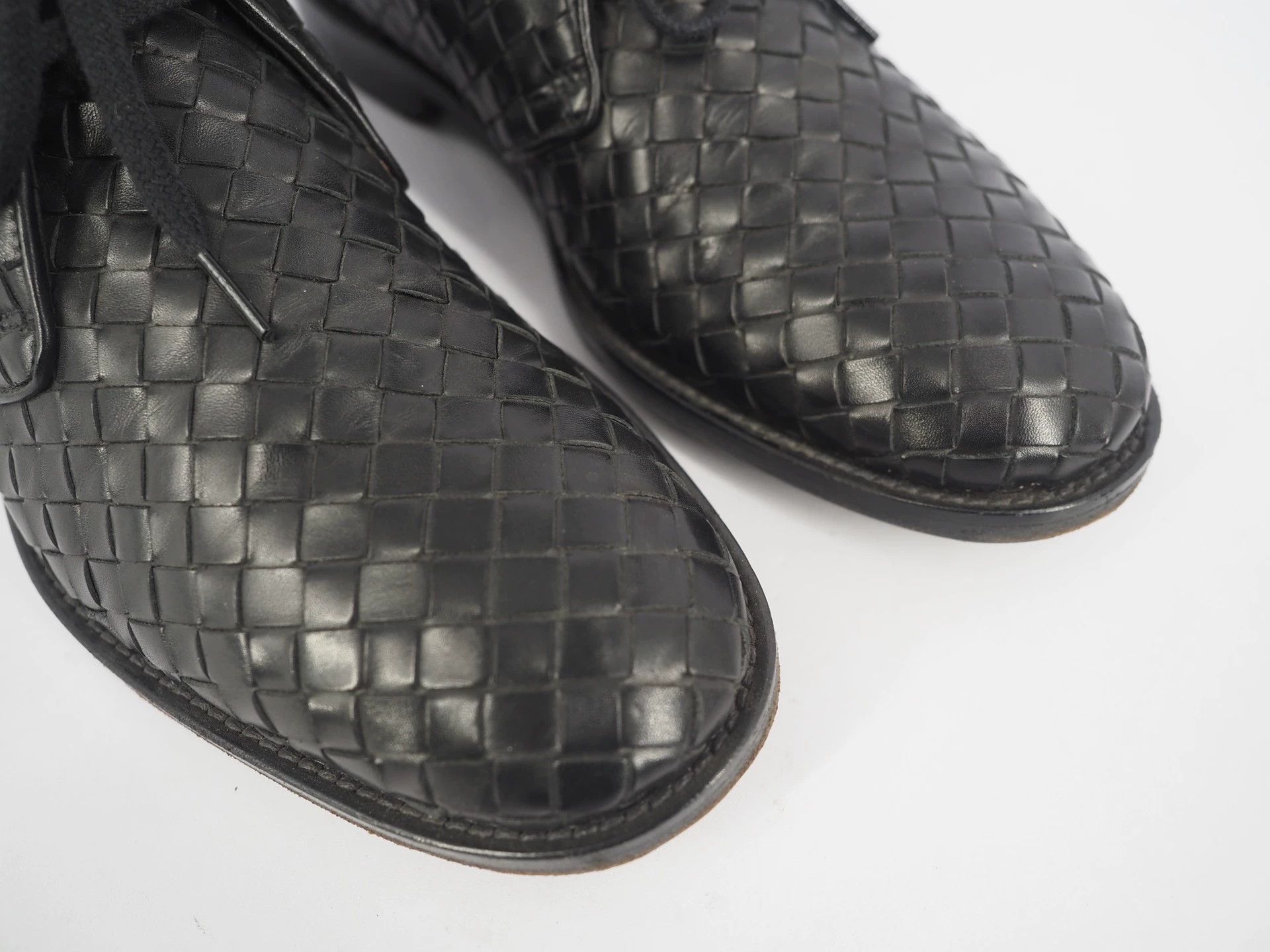 Bottega Veneta BV Black Woven Leather Mid-Top Boots Size 39 Size US 7.5 / EU 40-41 - 7 Thumbnail