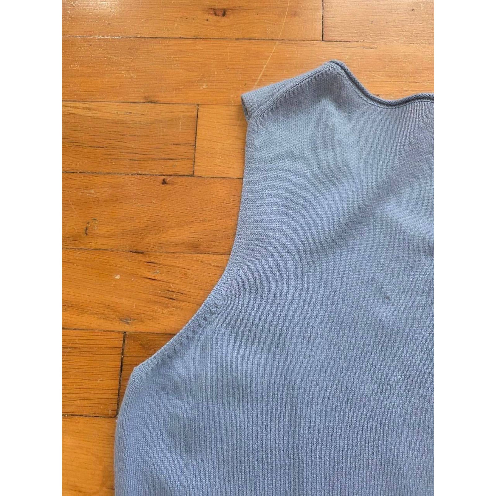 Eileen Fisher Eileen Fisher Sleeveless Silk Cashmere Blue Pet L A001079 Size L / US 10 / IT 46 - 4 Thumbnail