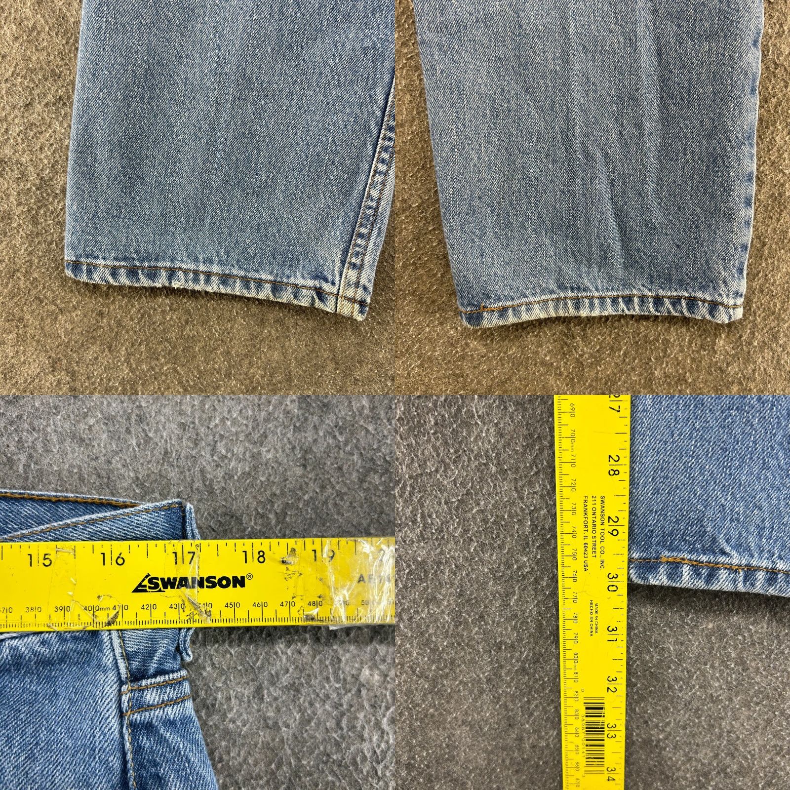 Levi's Levi's 505 Jeans Regular Men 34x30 Blue Medium Wash Cotton Denim Straight Size US 34 / EU 50 - 9 Thumbnail