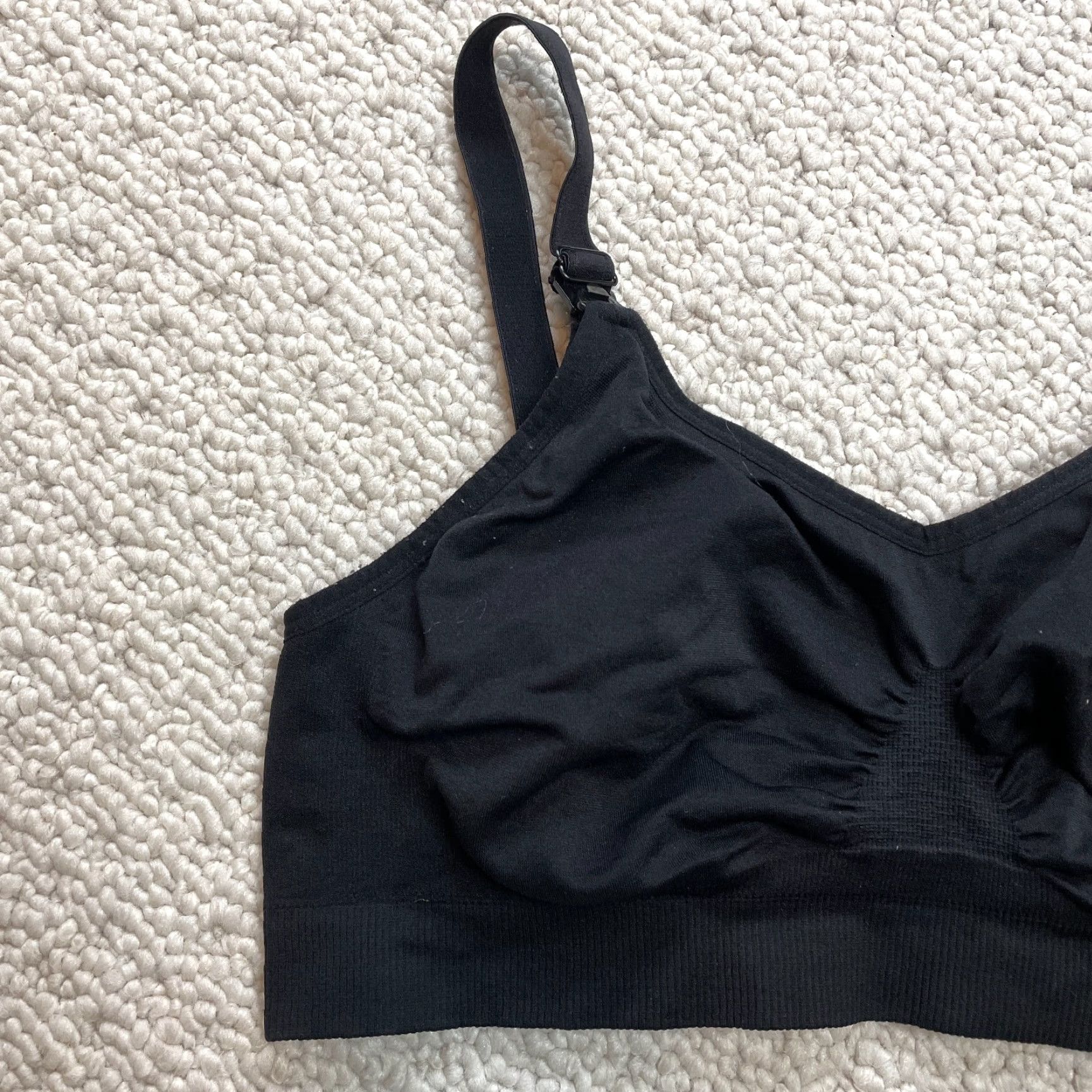 Vintage HOFISH Bralette Women Solid Black Adjustable Strap L Wireless One Size Cup One Size Size ONE SIZE - 2 Thumbnail