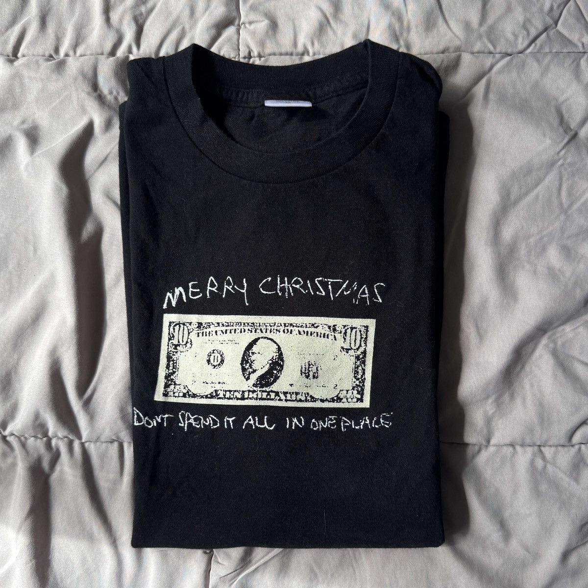 Supreme FW21 Spend It Tee Shirt Men's Black Money Christmas
