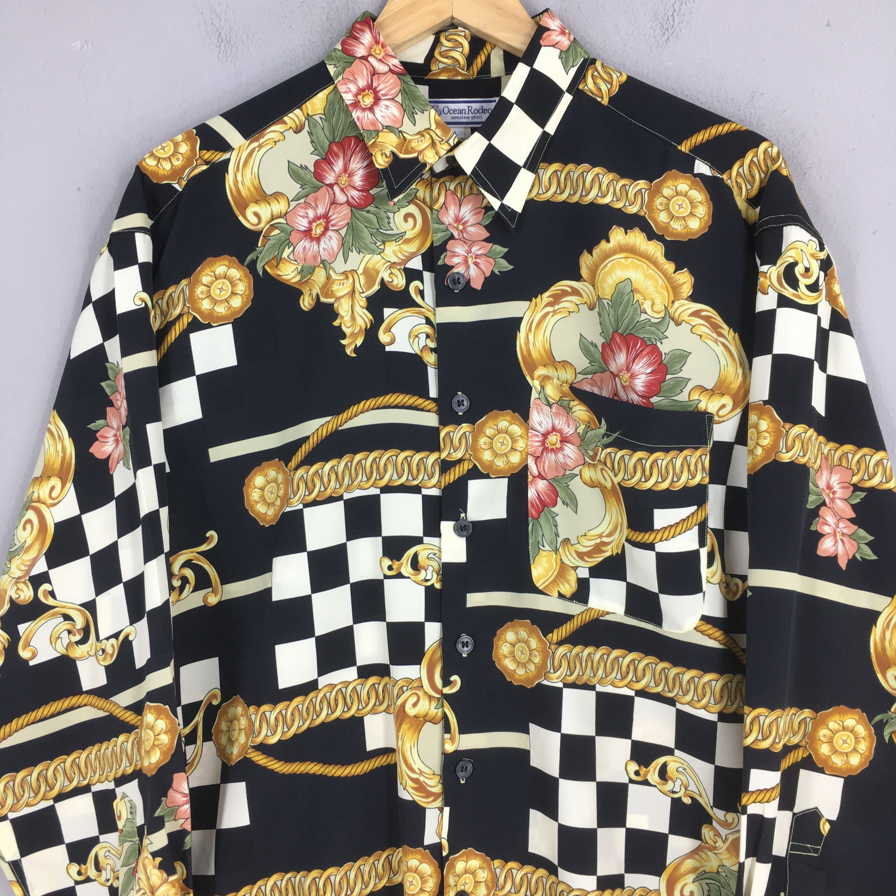 Vintage Vintage 90s Royalty Baroque Polyester Shirt Large Size US L / EU 52-54 / 3 - 2 Thumbnail