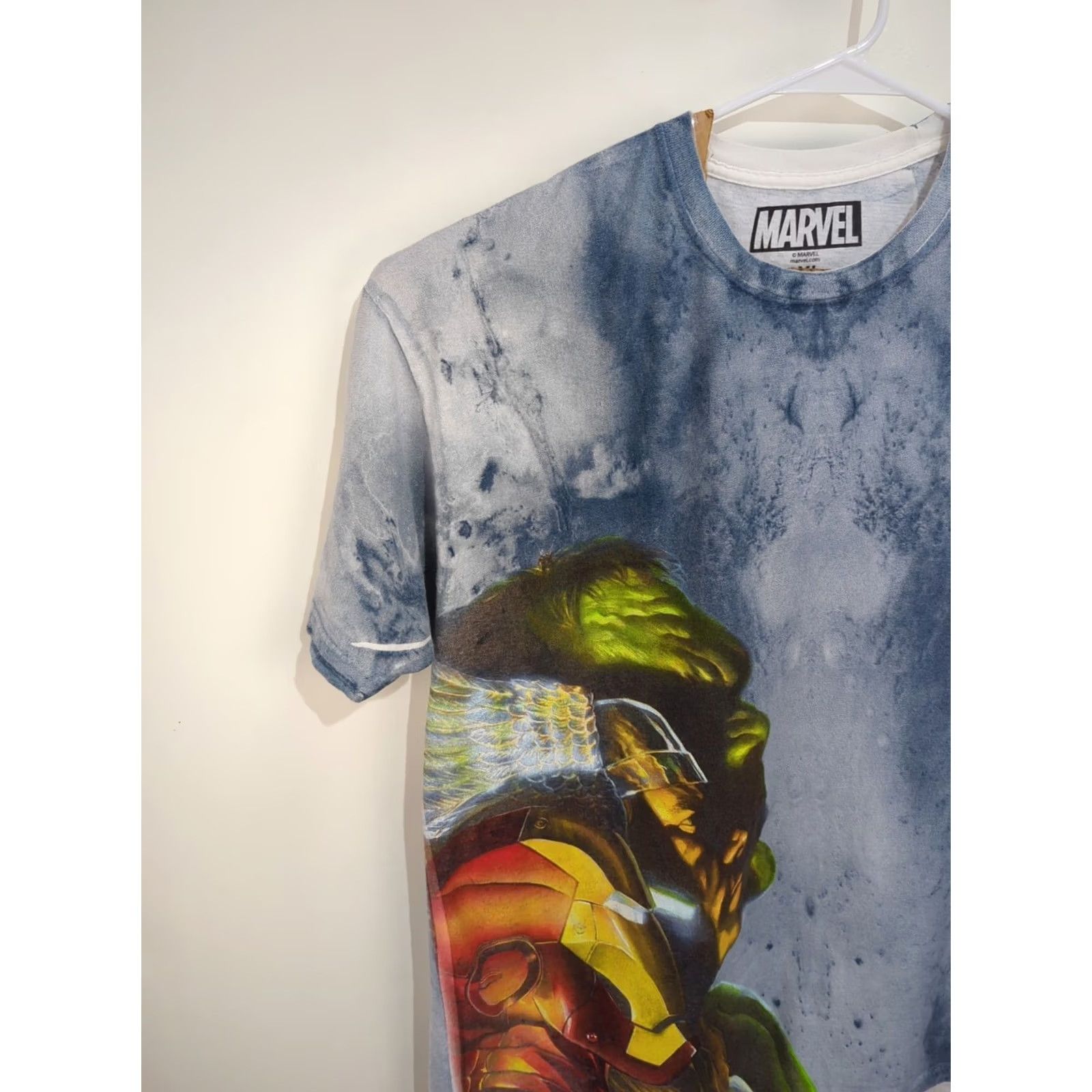 Vintage VINTAGE Marvel Avengers T-Shirt 2XL Blue Tie Dye Iron Man Thor Hulk Profiles Shirt Mens Regular Short Sleeve Graphic Print Marvel Universe Size US XXL / EU 58 / 5 - 4 Thumbnail