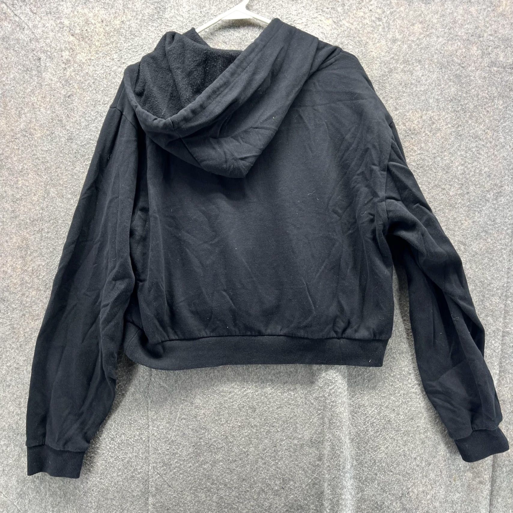 Vans Vans Hoodie Womens XL Black OFF THE WALL Cropped Fleece Pullover Sweatshirt Size XL / US 12-14 / IT 48-50 - 2 Thumbnail