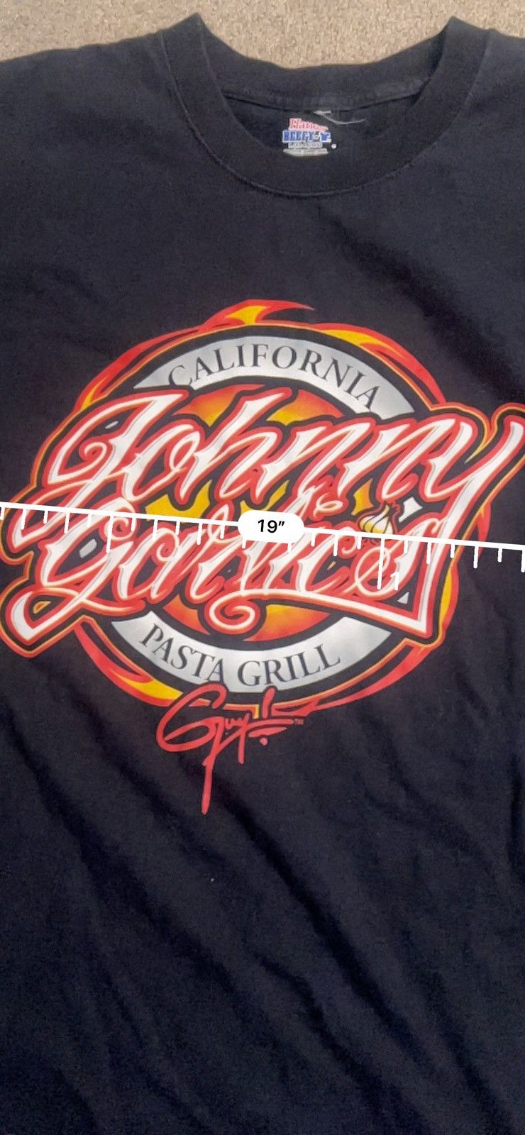 Harley Davidson × Vintage × basketcase gallery Sick Y2K Grunge Johnny Garlics Pasta Grill Graphic Tee Size US L / EU 52-54 / 3 - 4 Thumbnail