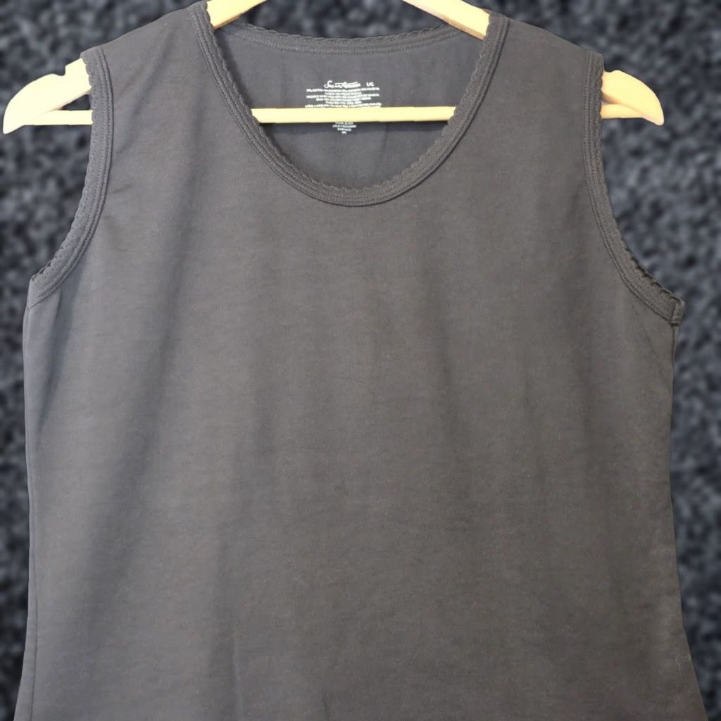 Vintage EUC Secret Treasures Tank Top Black Cotton/Poly Womens L Tank Top Camisole Sleeveless Scoop Neck PULLOVER Lightweight Stretch Modern Casual Womens L Size L / US 10 / IT 46 - 1 Thumbnail