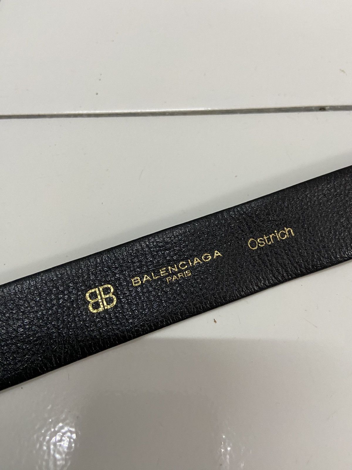 Balenciaga VINTAGE BALENCIAGA PARIS OSTRICH LEATHER BELT Size 38 - 6 Thumbnail