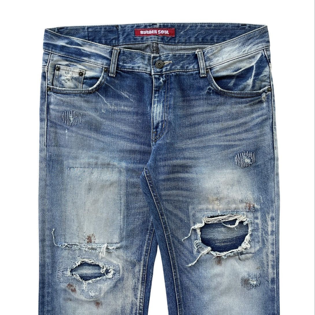 Who Decides War 2000s Rubbersoul - Flare Patchwork Distressed Jeans Size US 36 / EU 52 - 3 Thumbnail