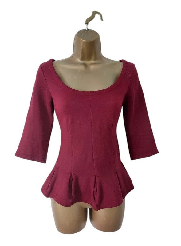 Carven Carven burgundy peplum top S Size S / US 4 / IT 40 - 1 Thumbnail