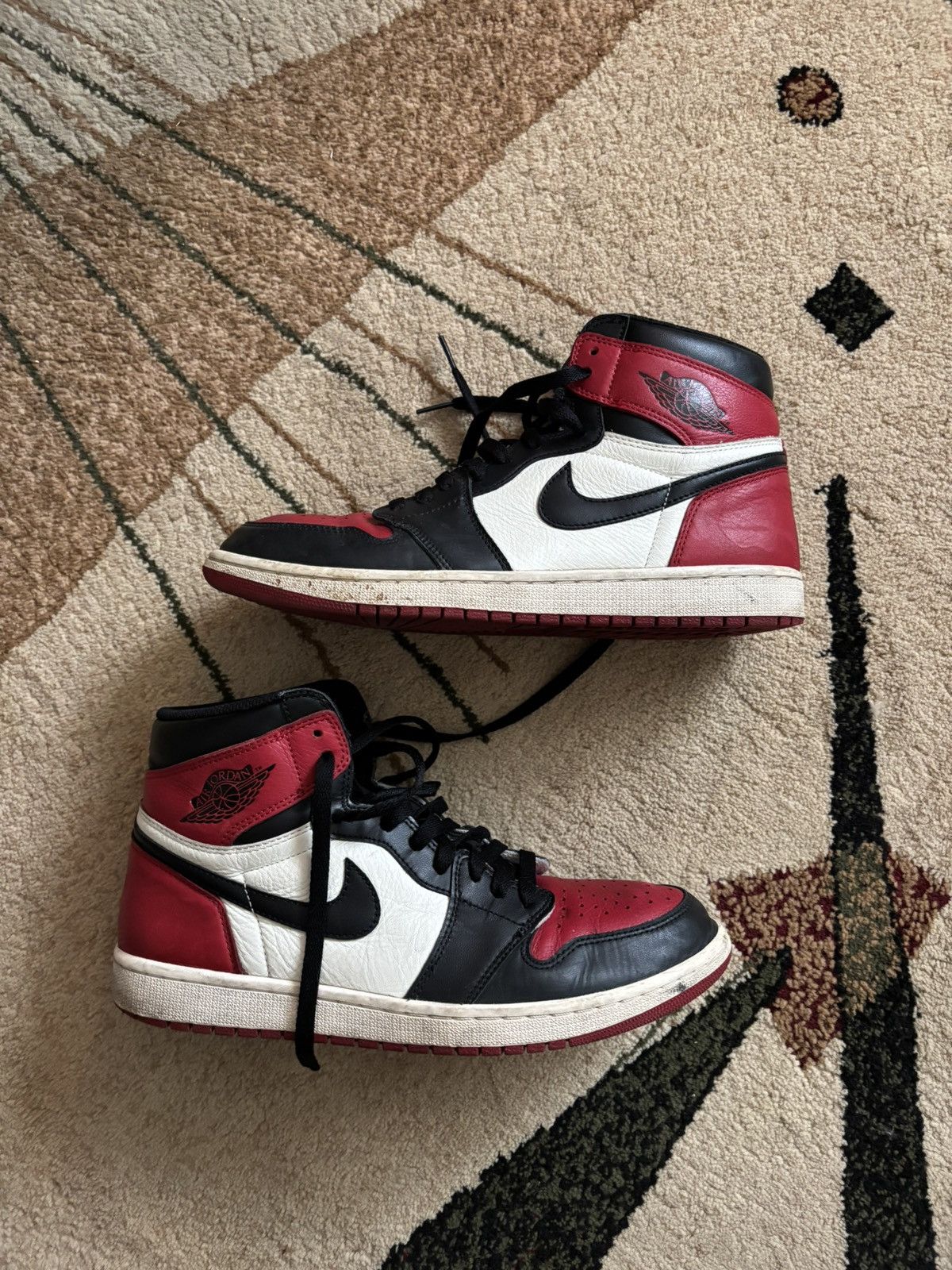 Nike Nike Jordan 1 Bred Toe High-tops Size US 11 / EU 44 - 1 Thumbnail