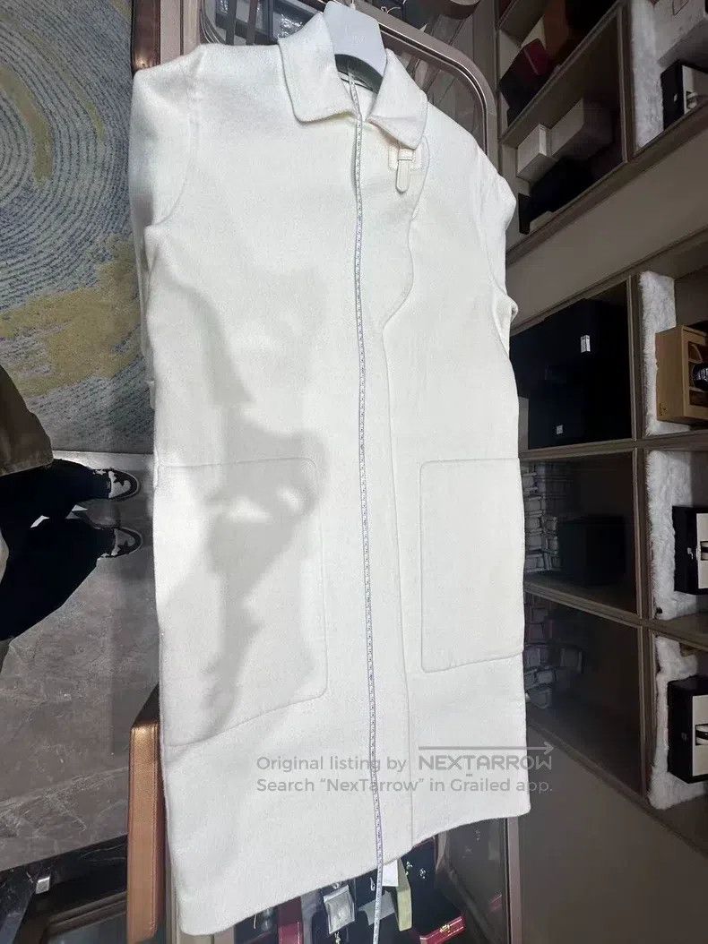 Hermes Hermes 22 Autumn-Winter Off-White Cashmere Coat Size XS / US 0-2 / IT 36-38 - 4 Thumbnail