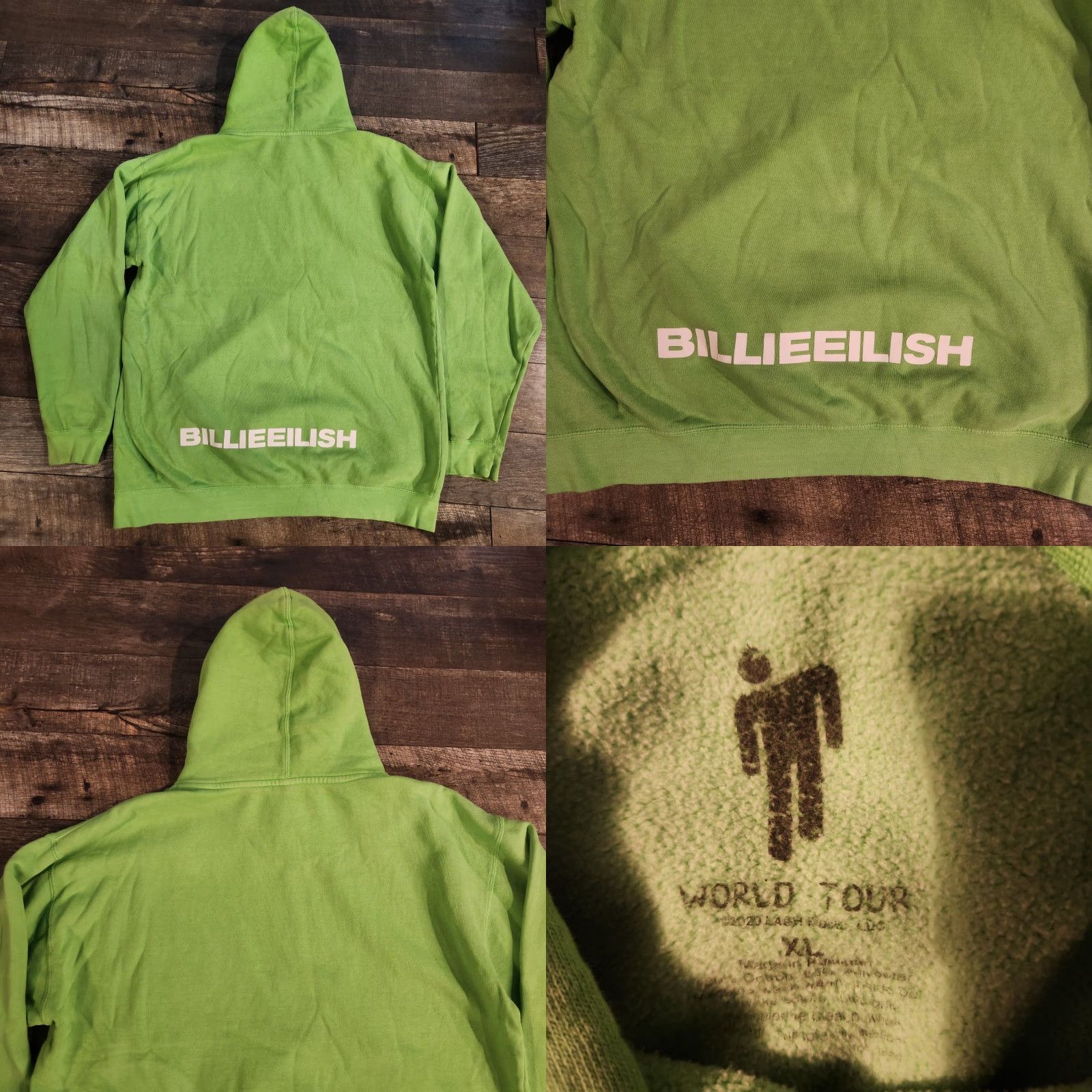 Vintage VINTAGE Billie Eilish World Tour Pullover Hoodie Sz XL Green Fleece Rare Mens Size XL / US 12-14 / IT 48-50 - 8 Thumbnail