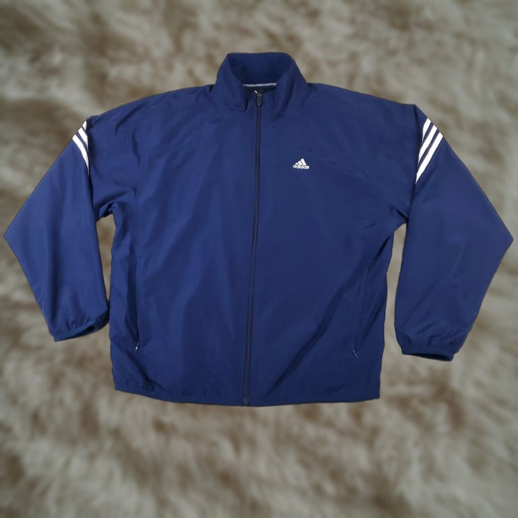 Adidas Adidas Jacket Mens M Blue Full Zip Windbreaker Winter All Seasons Sports Regular 100% Polyester Size US M / EU 48-50 / 2 - 1 Thumbnail