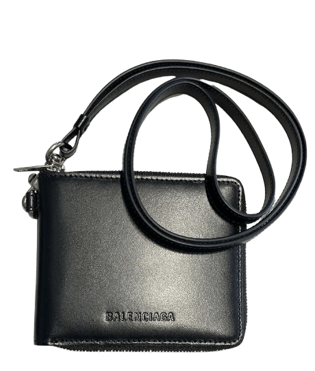 Balenciaga o1bcso1str1024 Size: OS / Essential Small Wallet Strap Black Size ONE SIZE - 1 Thumbnail