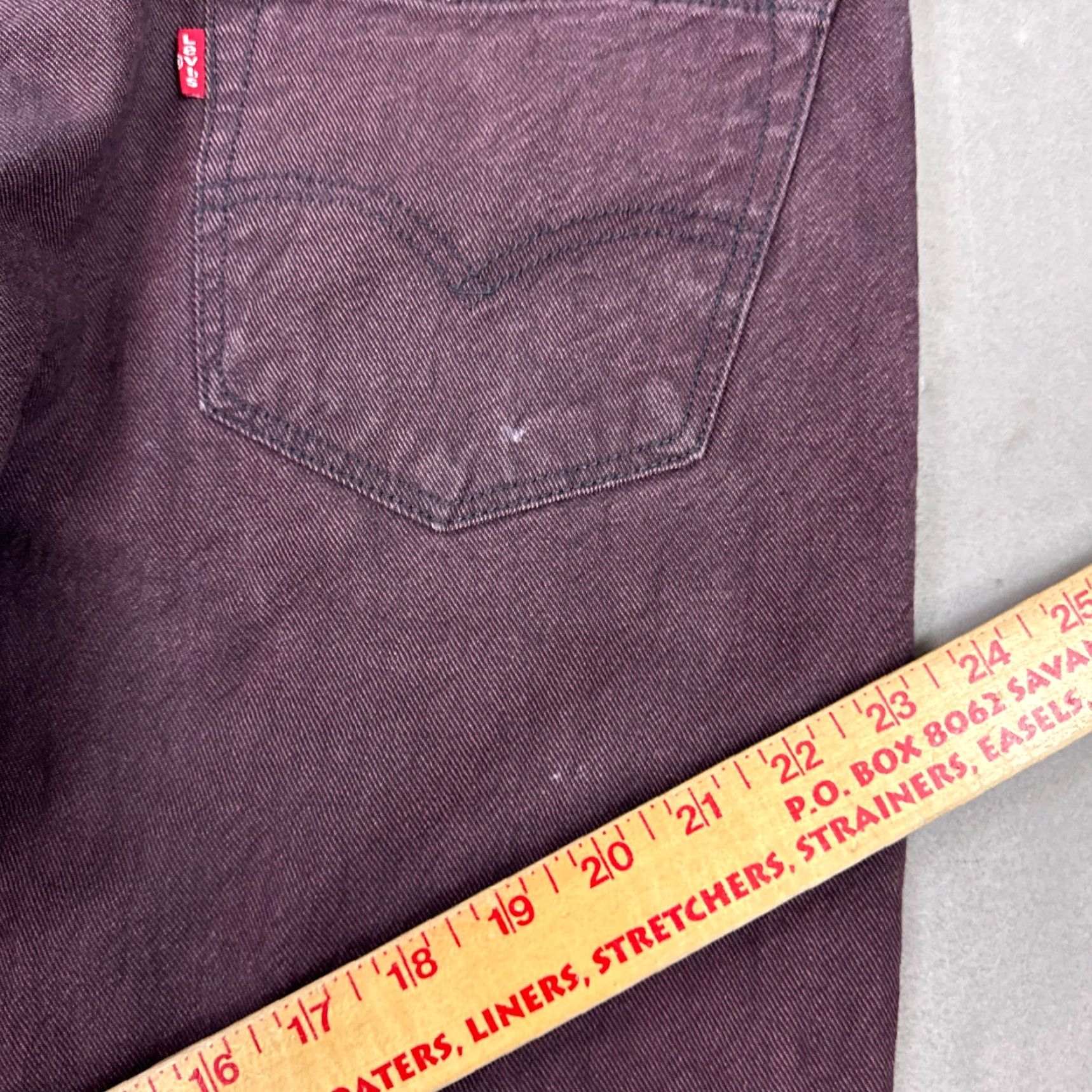 Levi's Levis 501 Jeans Mens 36x30 Burgundy Button Fly Dark Denim Pants Work Tag38x32 Size US 38 / EU 54 - 6 Thumbnail