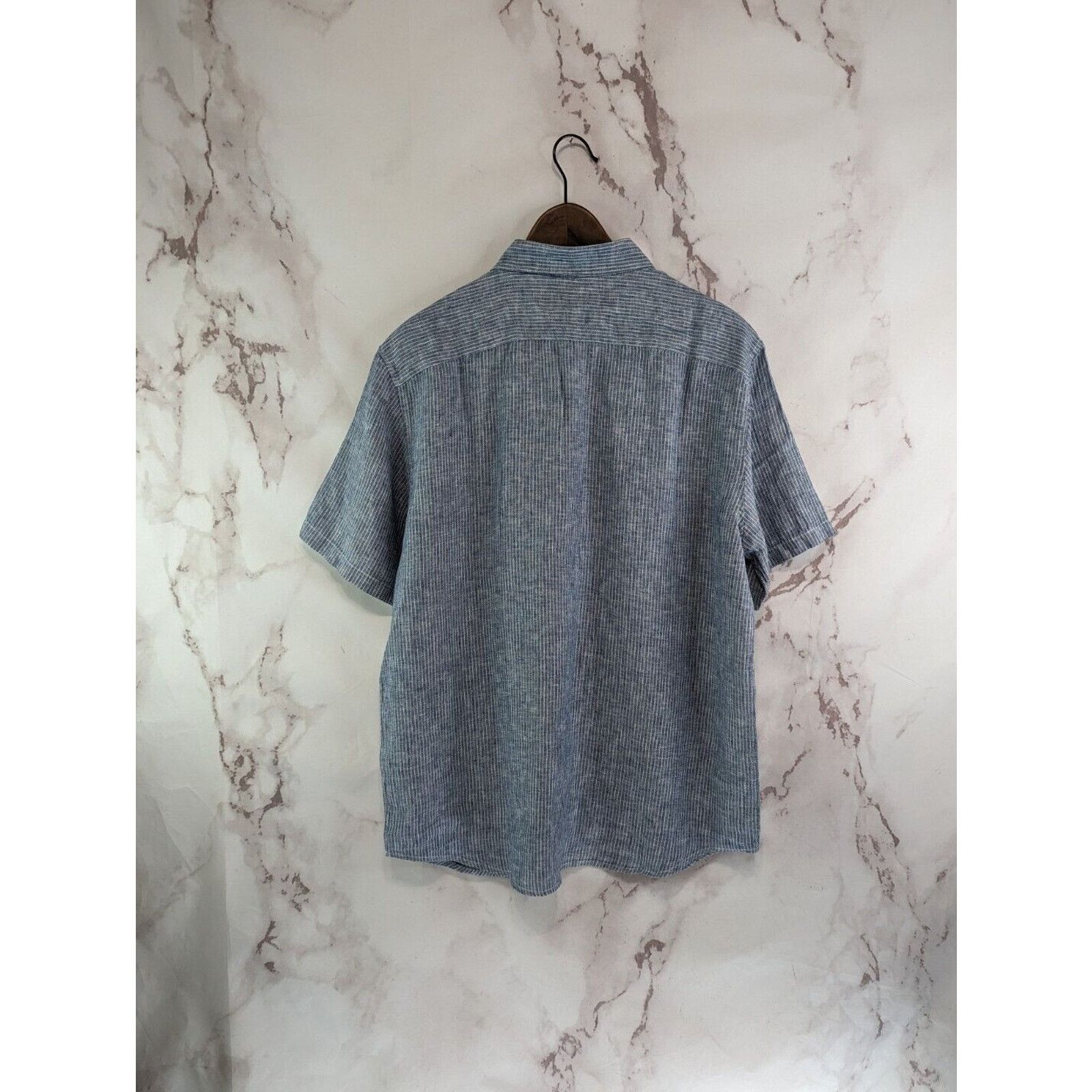 Everlane Everlane Shirt Men Medium Pinstripe Blue Linen Button Down Size US M / EU 48-50 / 2 - 6 Thumbnail
