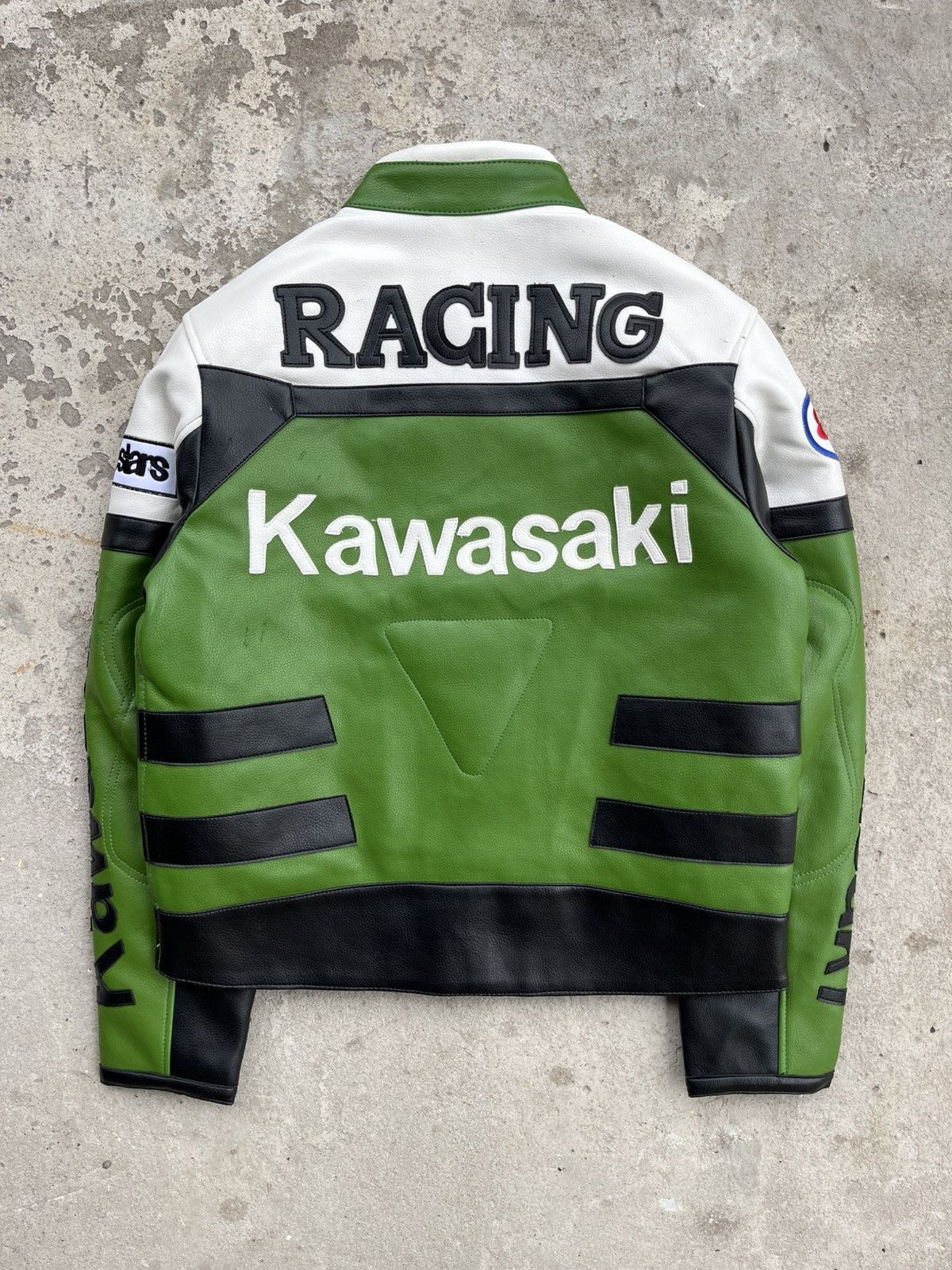Japanese Brand Kawasaki Vintage Eco Leather PVC Motorcycle Racing Jacket Size US S / EU 44-46 / 1 - 11 Thumbnail