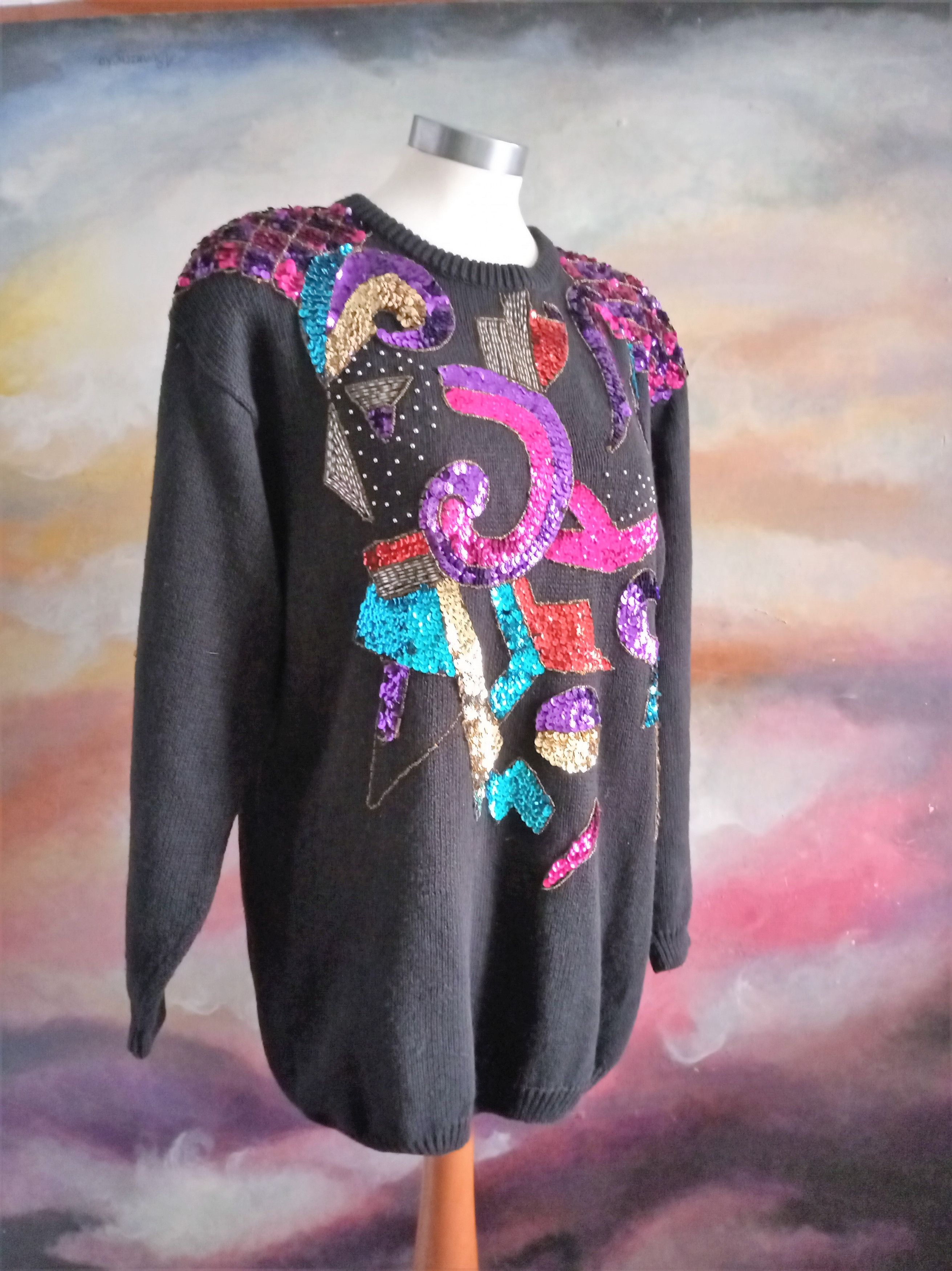 Vintage Unisex True Vintage Sequin Sweater Size ONE SIZE - 5 Thumbnail