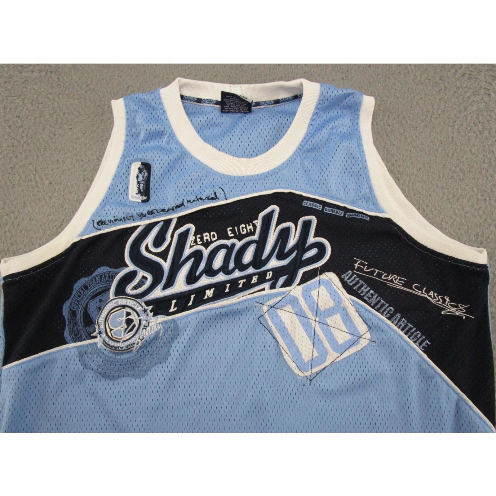 Vintage VTG Eminem Shady LTD Basketball Jersey Tank XL Men Blue Hip Hop Logo Jersey 80s 90s Vintage Size US XL / EU 56 / 4 - 3 Thumbnail