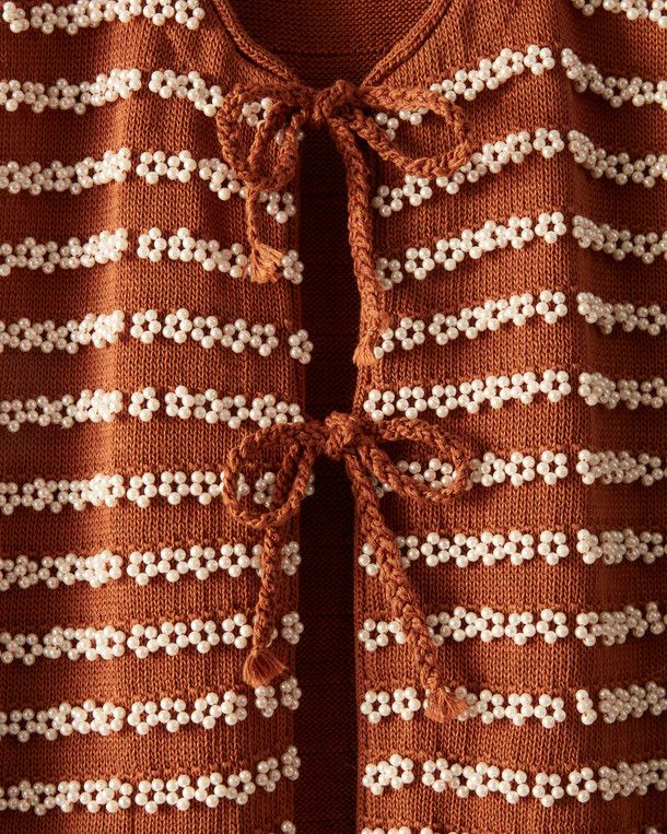 Bode o1tko10924 Knit Vest in Brown Size US S / EU 44-46 / 1 - 2 Thumbnail