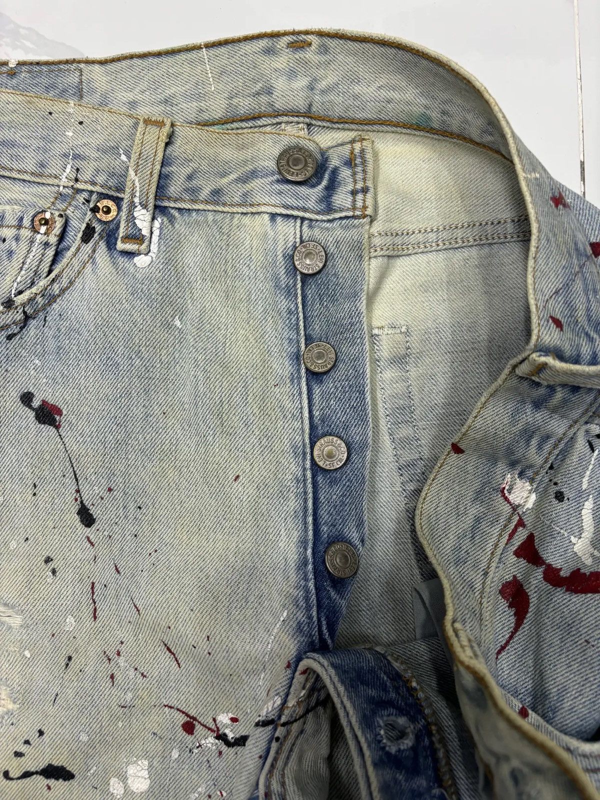 If Six Was Nine × Levi's 🔥LEVIS 501 PAINTER SPLATTER DISTRESSED DENIM JEANS Size US 32 / EU 48 - 10 Thumbnail
