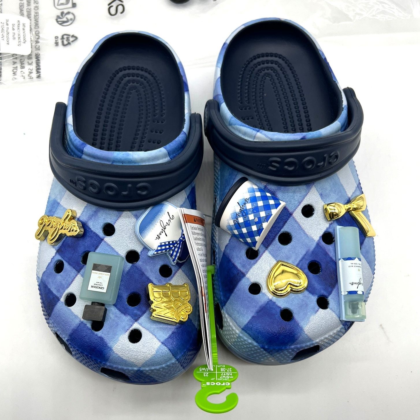 Crocs Bath and Body Works Crocs Gingham w/ Jibbitz™ Charms Size US 7 / IT 37 - 1 Thumbnail