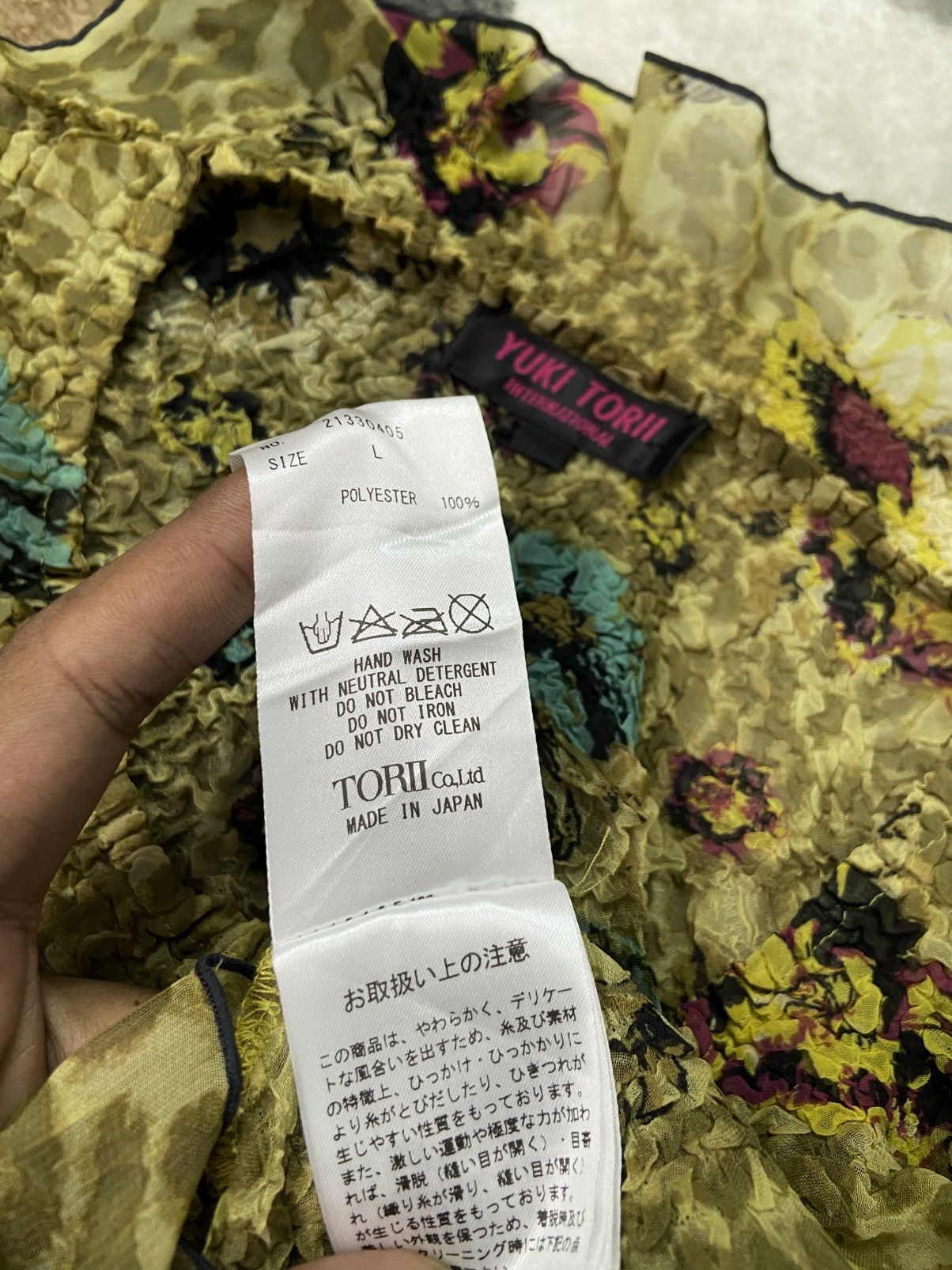 Pleats Please Issey Miyake Yuki Torii International Crinkle Floral Sheer Blouse Size M / US 6-8 / IT 42-44 - 6 Thumbnail