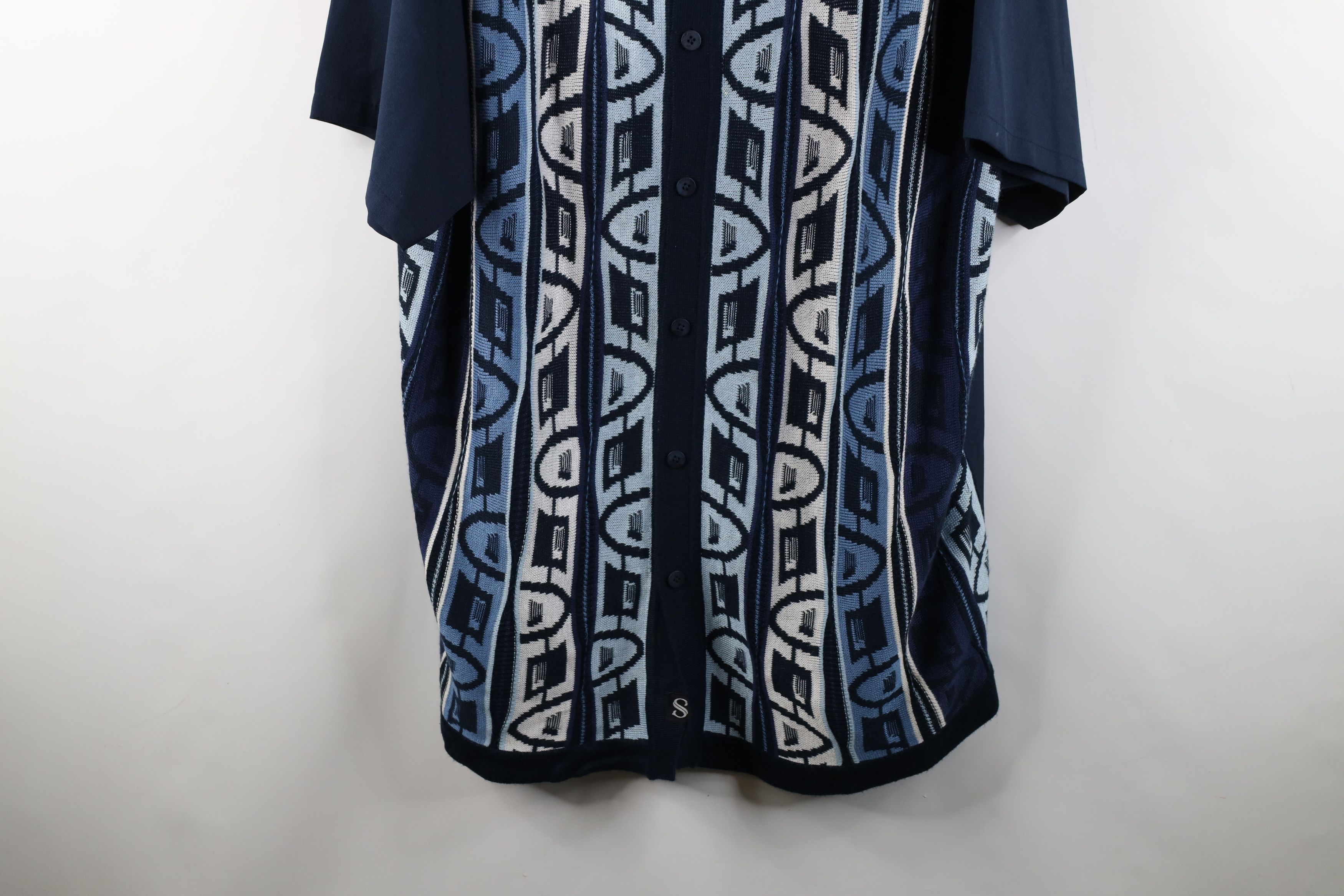 Vintage Vintage 90s Coogi Style Knit Short Sleeve Button Shirt Size US XXL / EU 58 / 5 - 3 Thumbnail