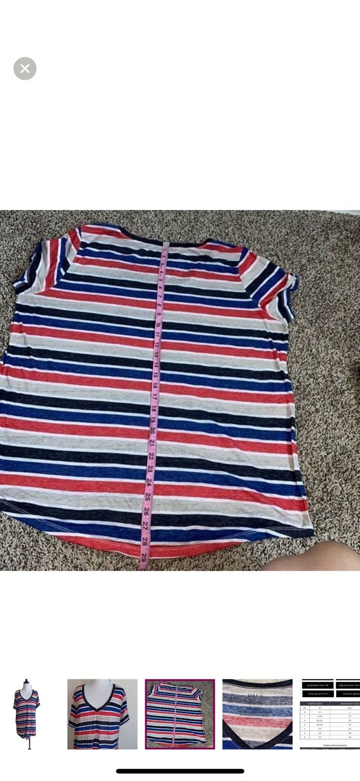 Torrid Torrid 1x v neck tee with triblend burnout stripes Size XL / US 12-14 / IT 48-50 - 3 Thumbnail