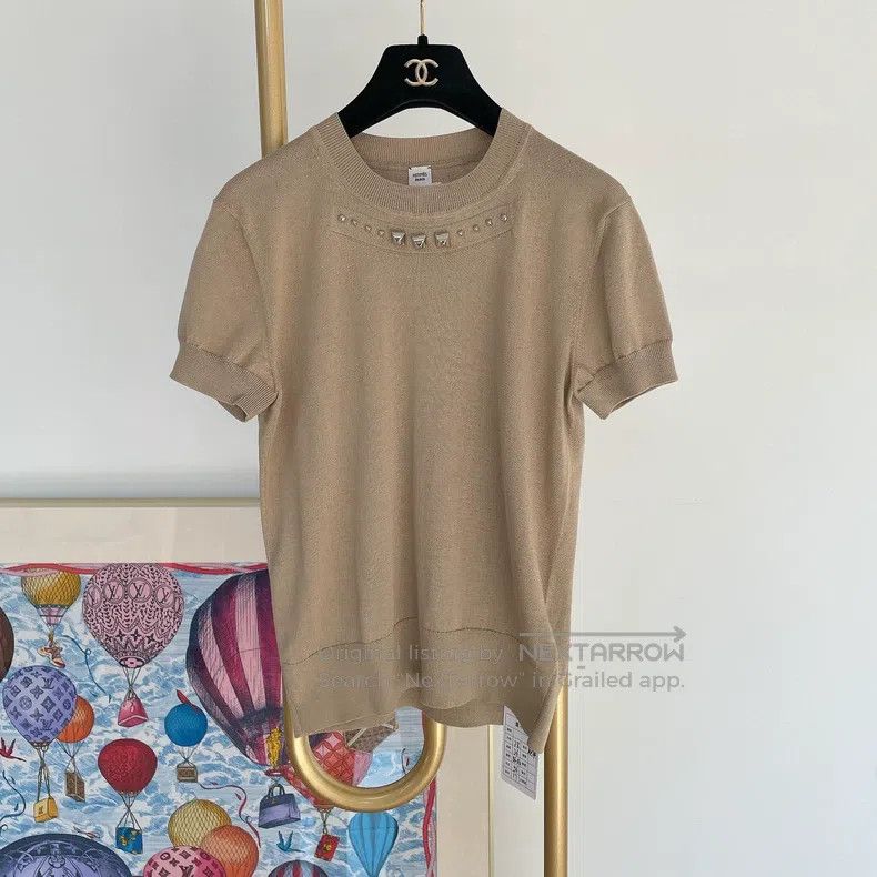 Hermes Hermes Beige Knit Top Size XS / US 0-2 / IT 36-38 - 1 Thumbnail
