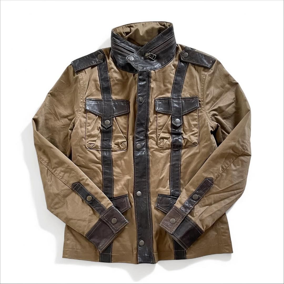 Morgan De Toi 00’s MORGAN HOMME 4 Pocket Leather Parachute Jacket Size US M / EU 48-50 / 2 - 6 Thumbnail