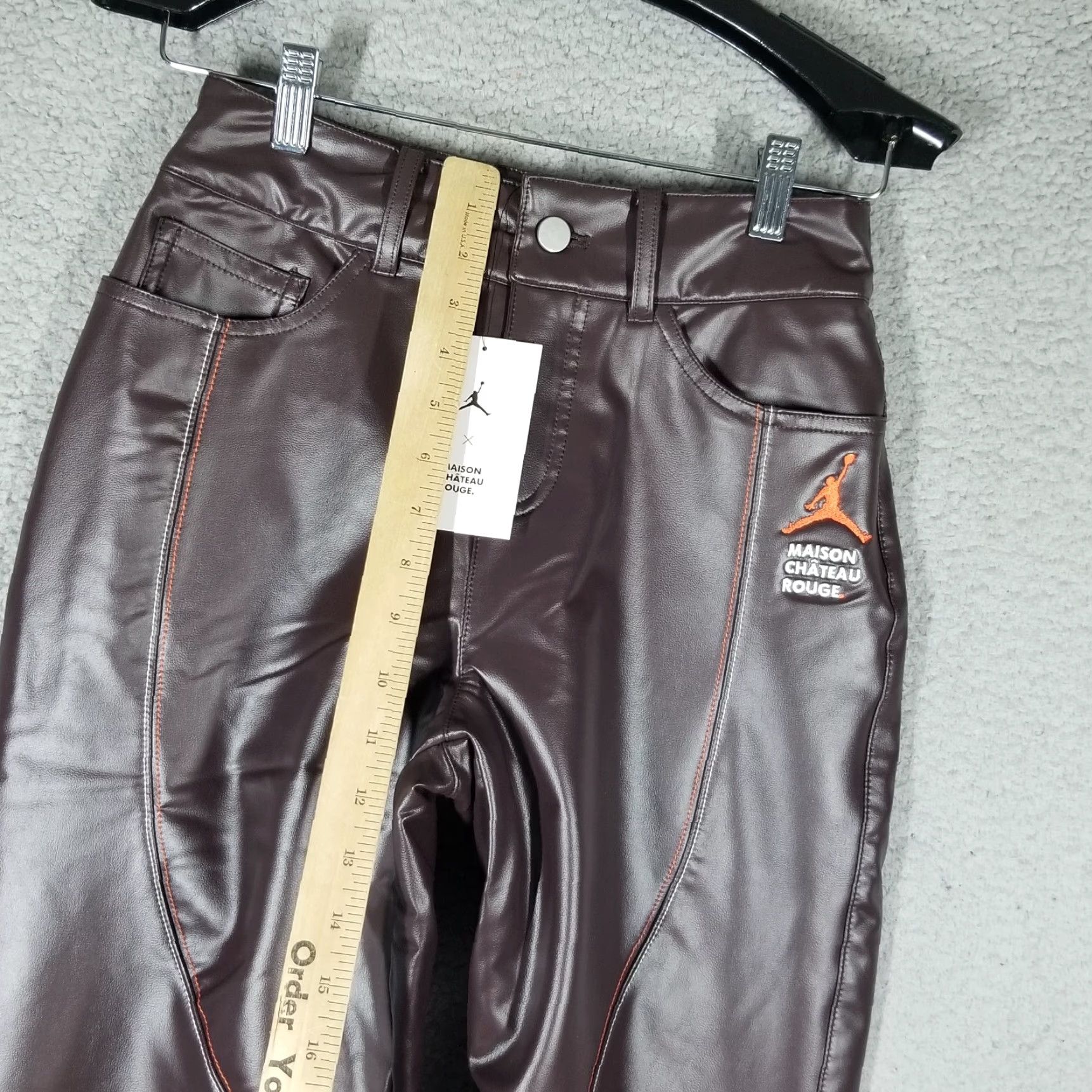 Nike NIKE AIR JORDAN X MAISON CHÂTEAU ROUGE PANTS WOMEN 2 BROWN & SAIL NWT DJ9764-203 Straight Leg 92% Polyester 8% Spandex Mens? Size 26" / US 2 / IT 38 - 6 Thumbnail