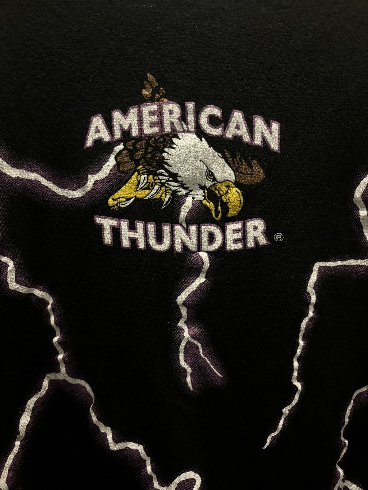 Vintage Vintage 90s American Thunder AOP Graphic Tee Size US XXL / EU 58 / 5 - 5 Thumbnail