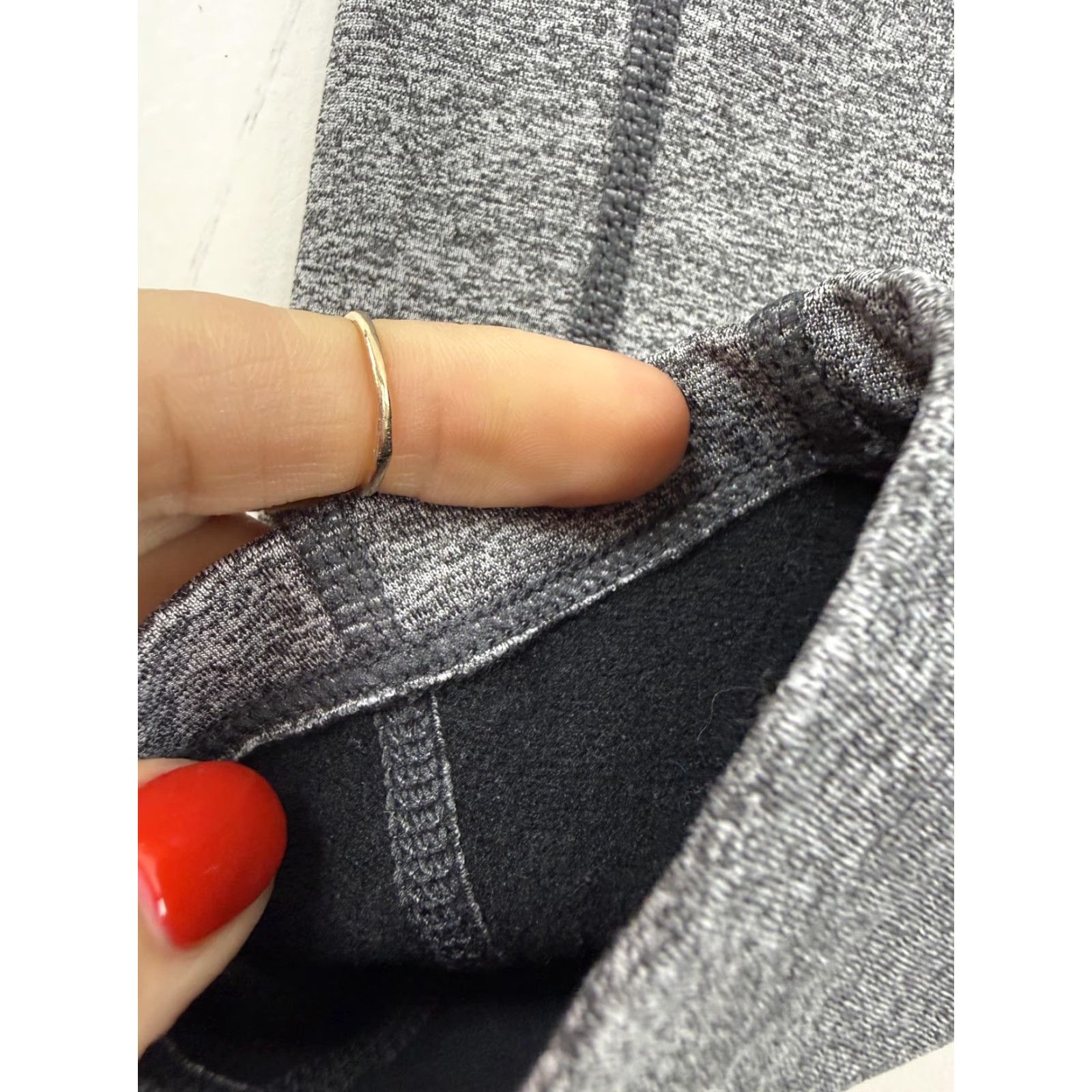 Eddie Bauer VINTAGE Eddie Bauer Leggings Womens L Gray Fleece Lined Ankle Zip Pocket Hiking Size 36" / US 14 / IT 50 - 2 Thumbnail