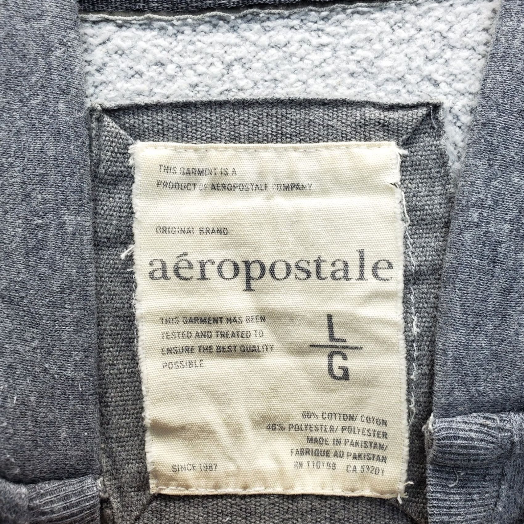 Vintage Aéropostale Hoodie Womens L Gray Fleece Lined Glitter Logo Long Sleeve Pullover Size L / US 10 / IT 46 - 5 Thumbnail